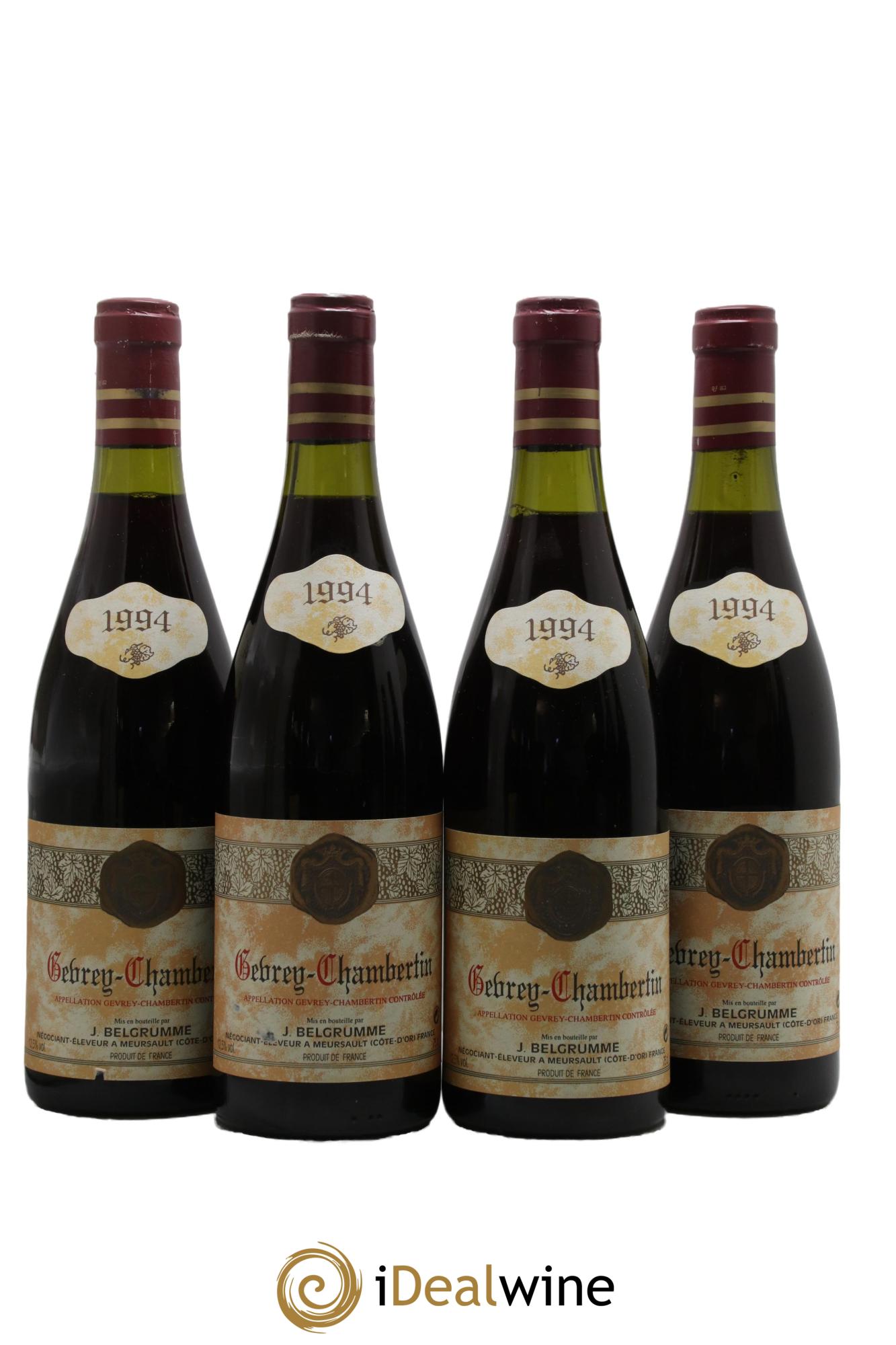 Gevrey-Chambertin J.Belgrumme 1994 - Lot de 4 bouteilles - 0