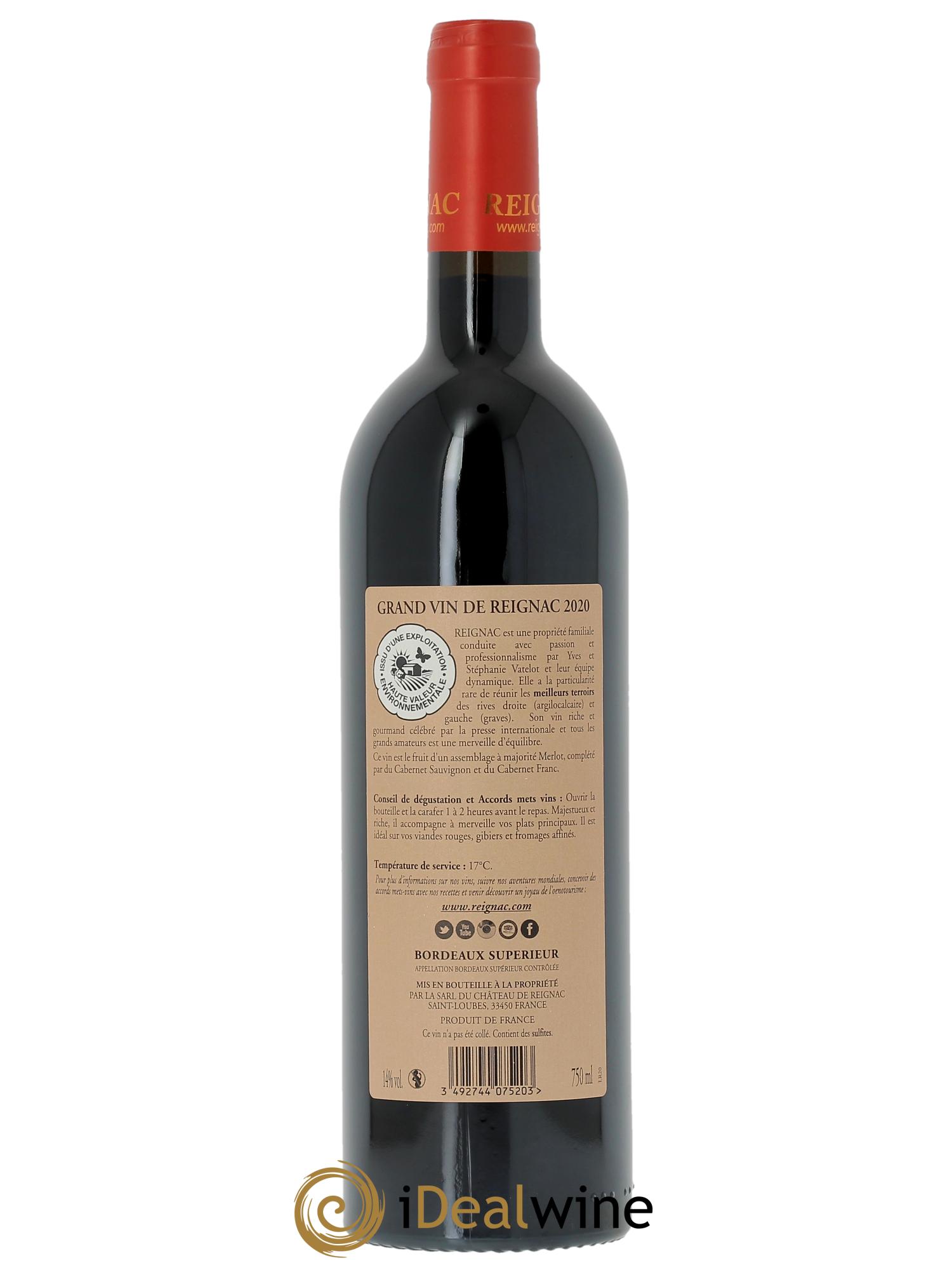 Grand vin de Reignac 2020 - Lotto di 1 bottiglia - 1