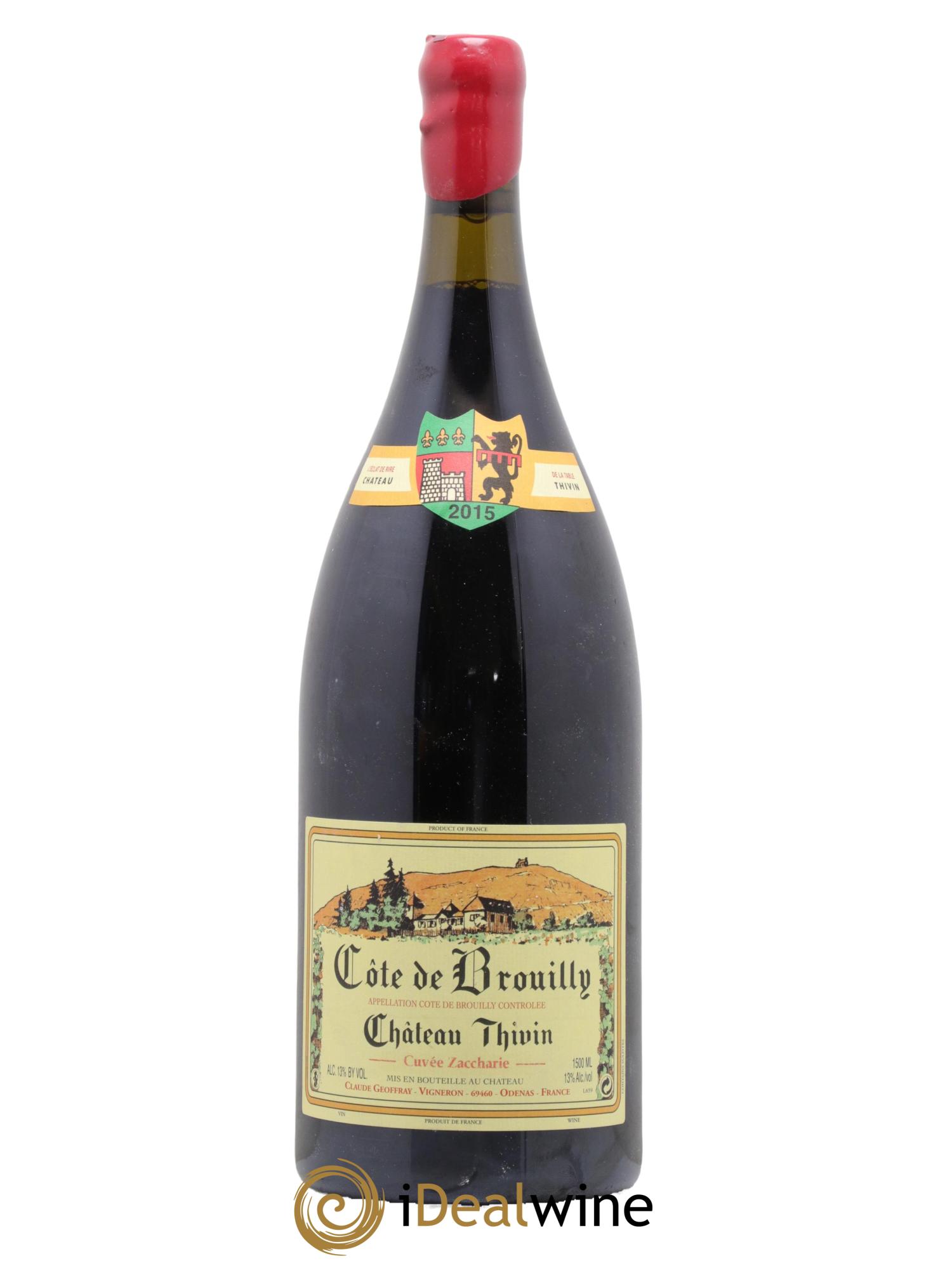 Côte de Brouilly Cuvée Zaccharie Château Thivin 2015 - Lot de 1 magnum - 0