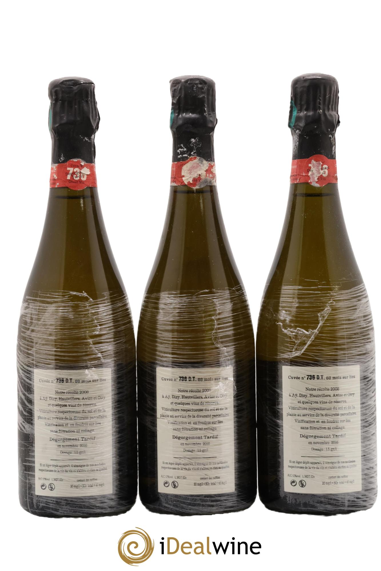 Cuvée 736 Dégorgement Tardif Extra-Brut Jacquesson - Lot de 3 bouteilles - 1