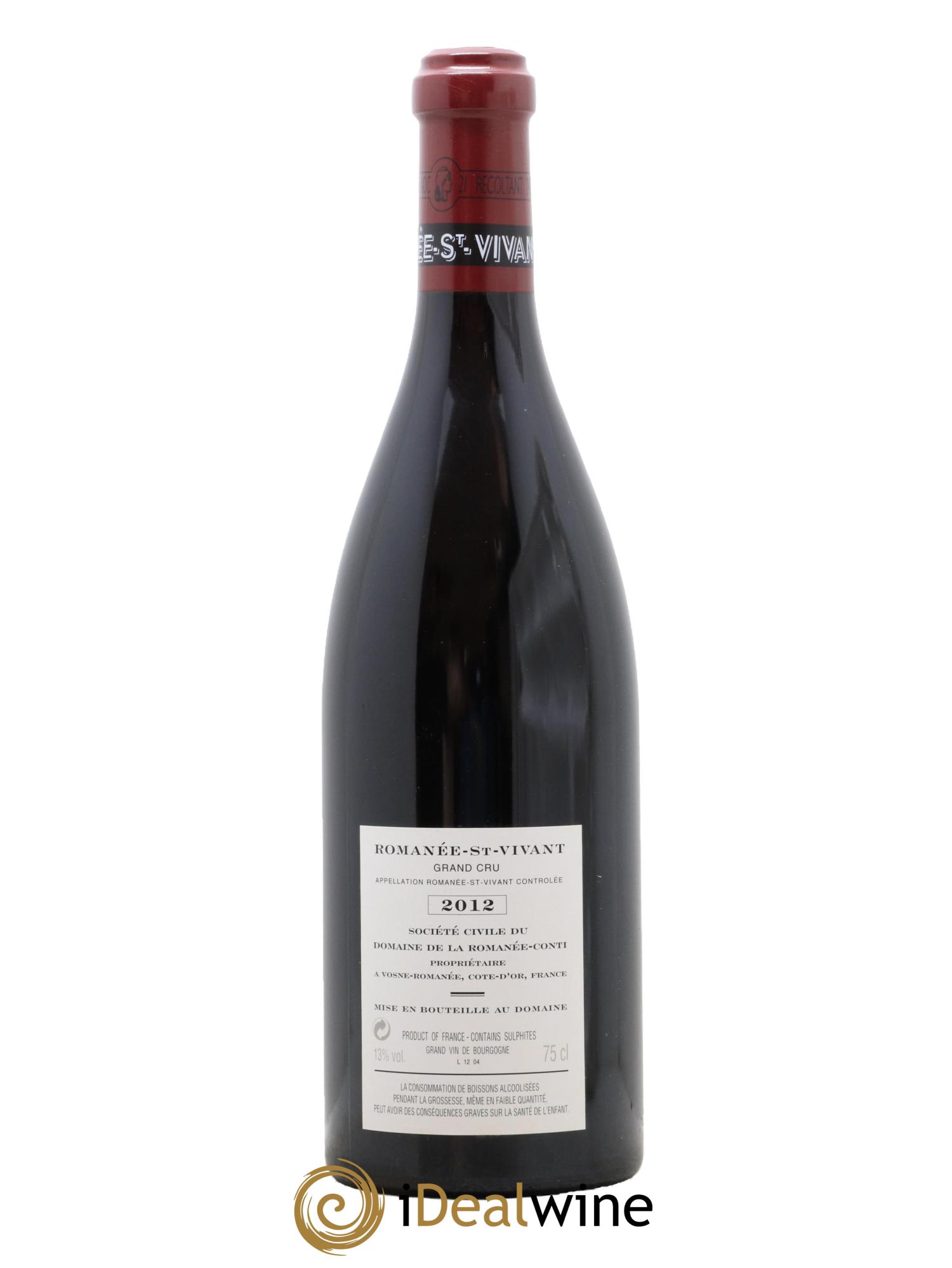 Romanée-Saint-Vivant Grand Cru Domaine de la Romanée-Conti  2012 - Lot of 1 bottle - 1