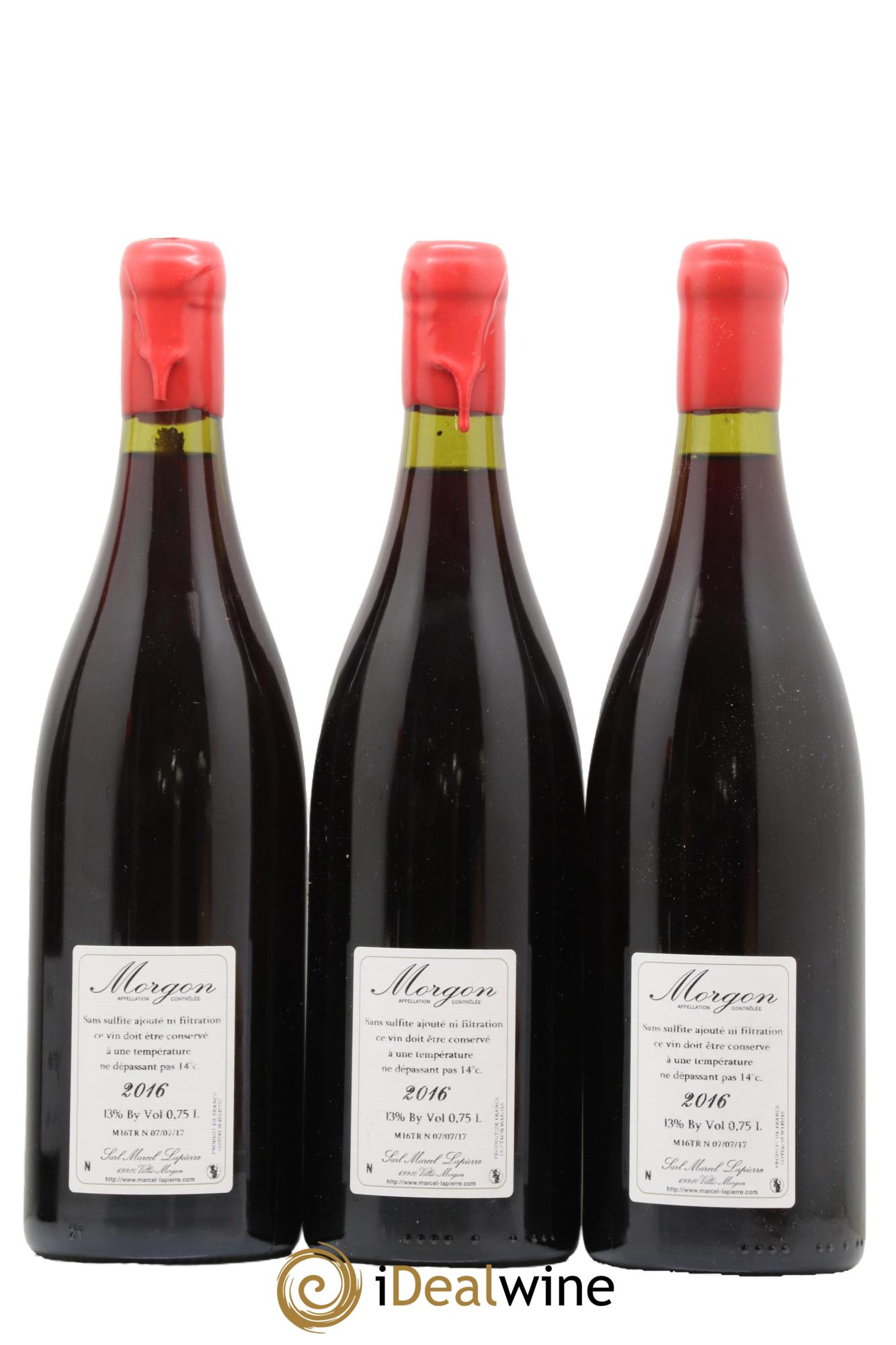 Morgon Marcel Lapierre (Domaine) 2016 - Lot de 3 bouteilles - 1