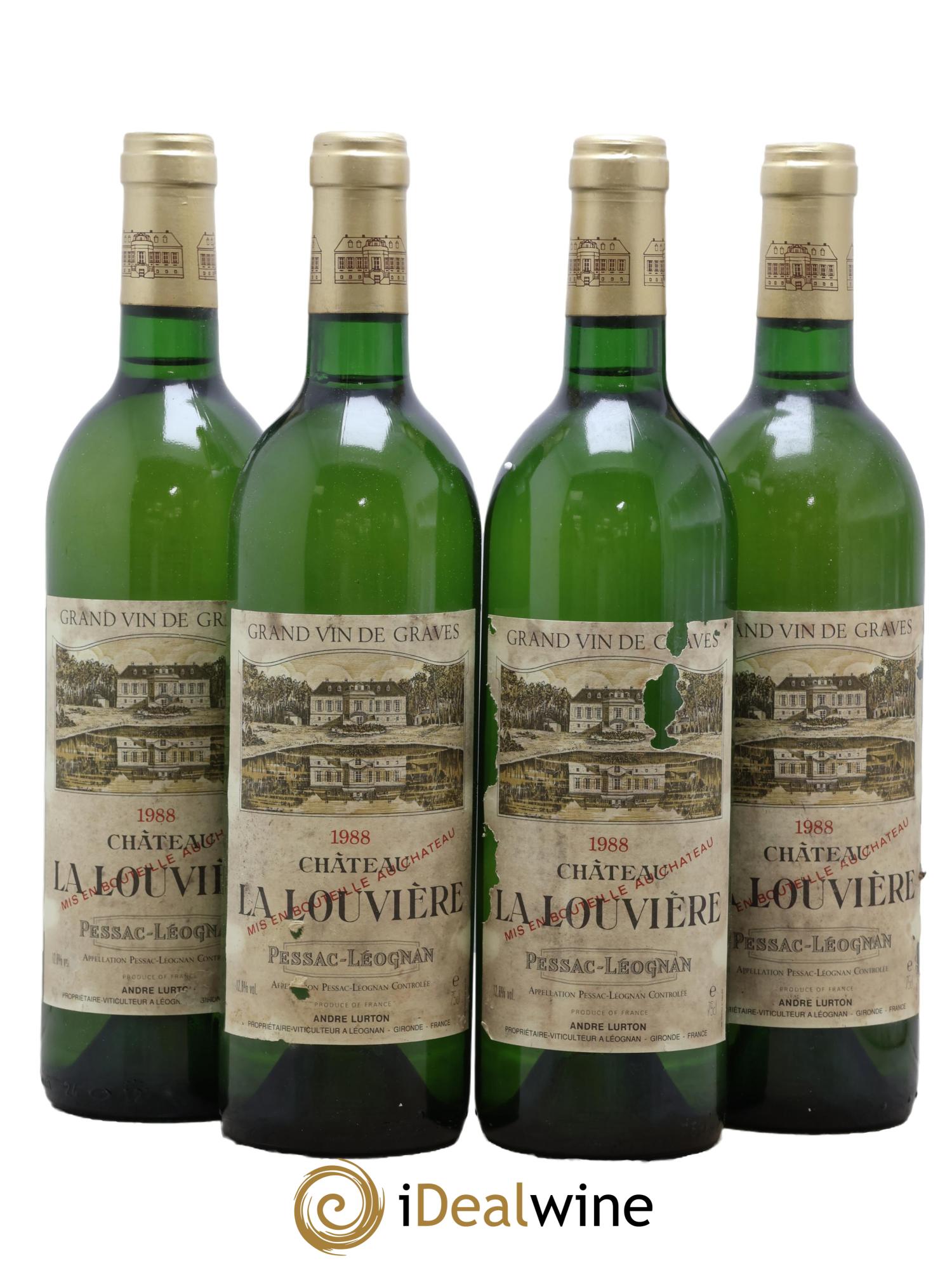 Pessac-Léognan Château La Louvière André Lurton 1988 - Lot of 4 bottles - 0
