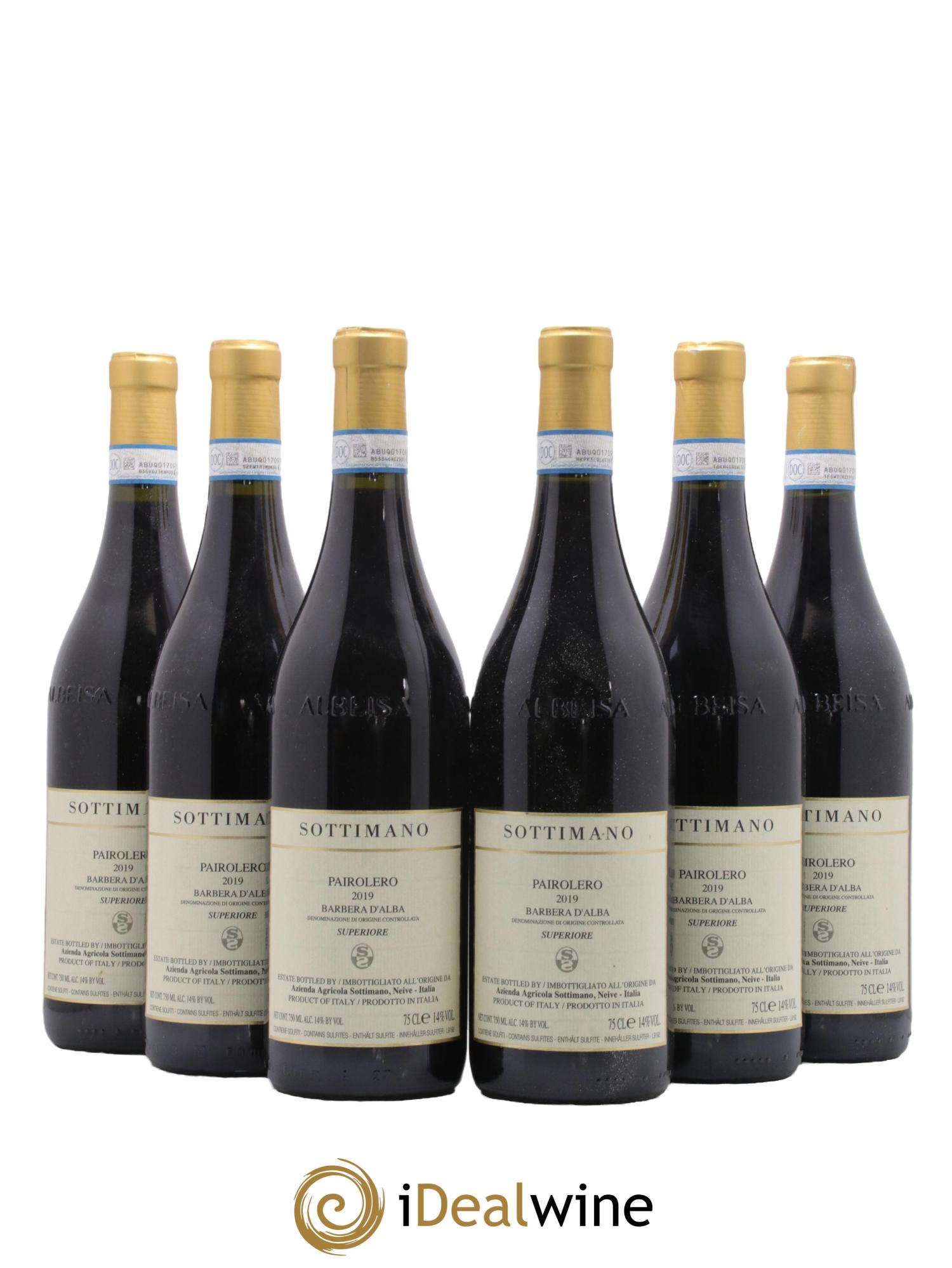 Barbera d'Alba Pairolero Sottimano 2019 - Lot de 6 bouteilles - 0