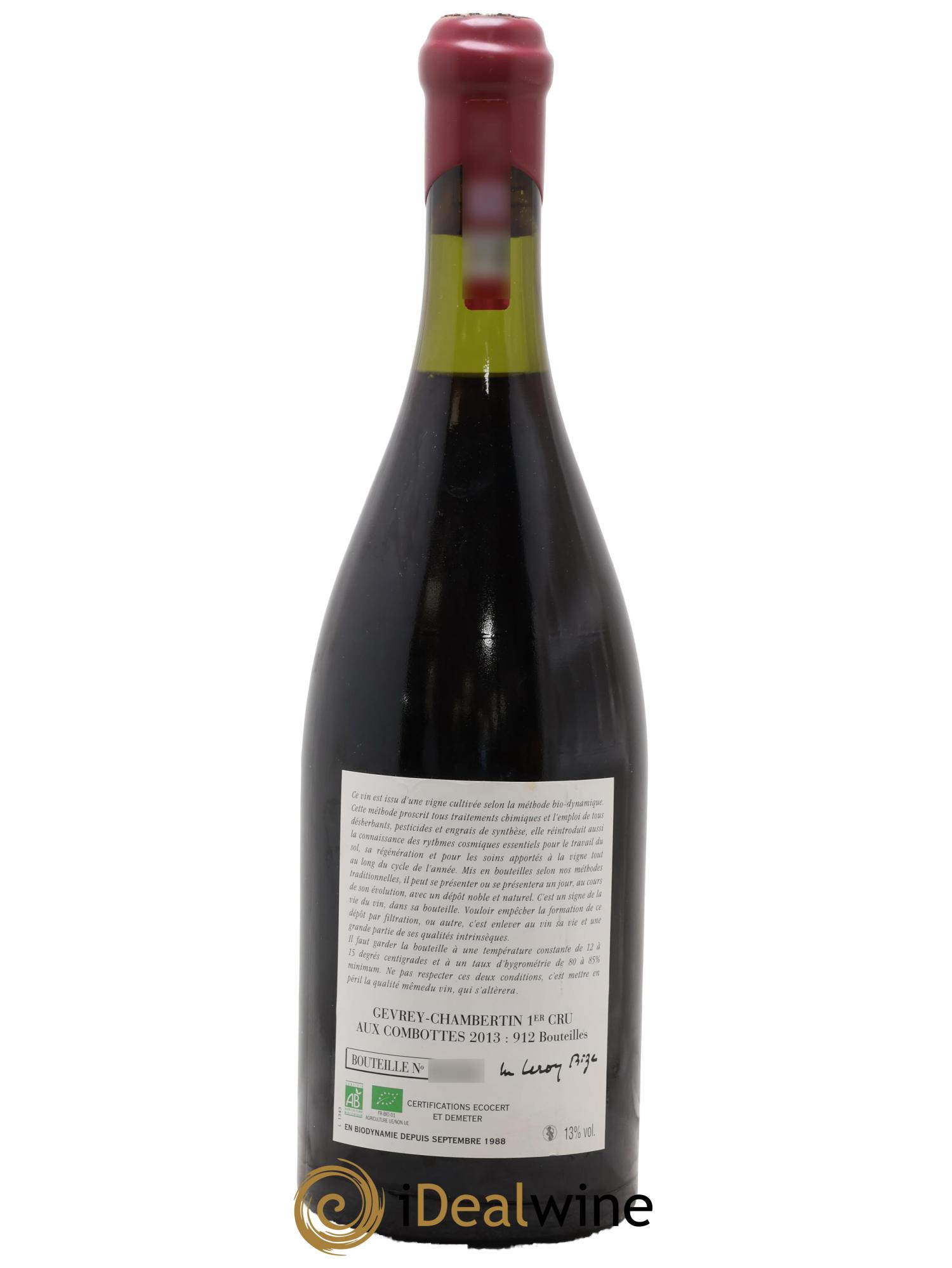 Gevrey-Chambertin 1er Cru Les Combottes Leroy (Domaine) 2013 - Lot de 1 bouteille - 1