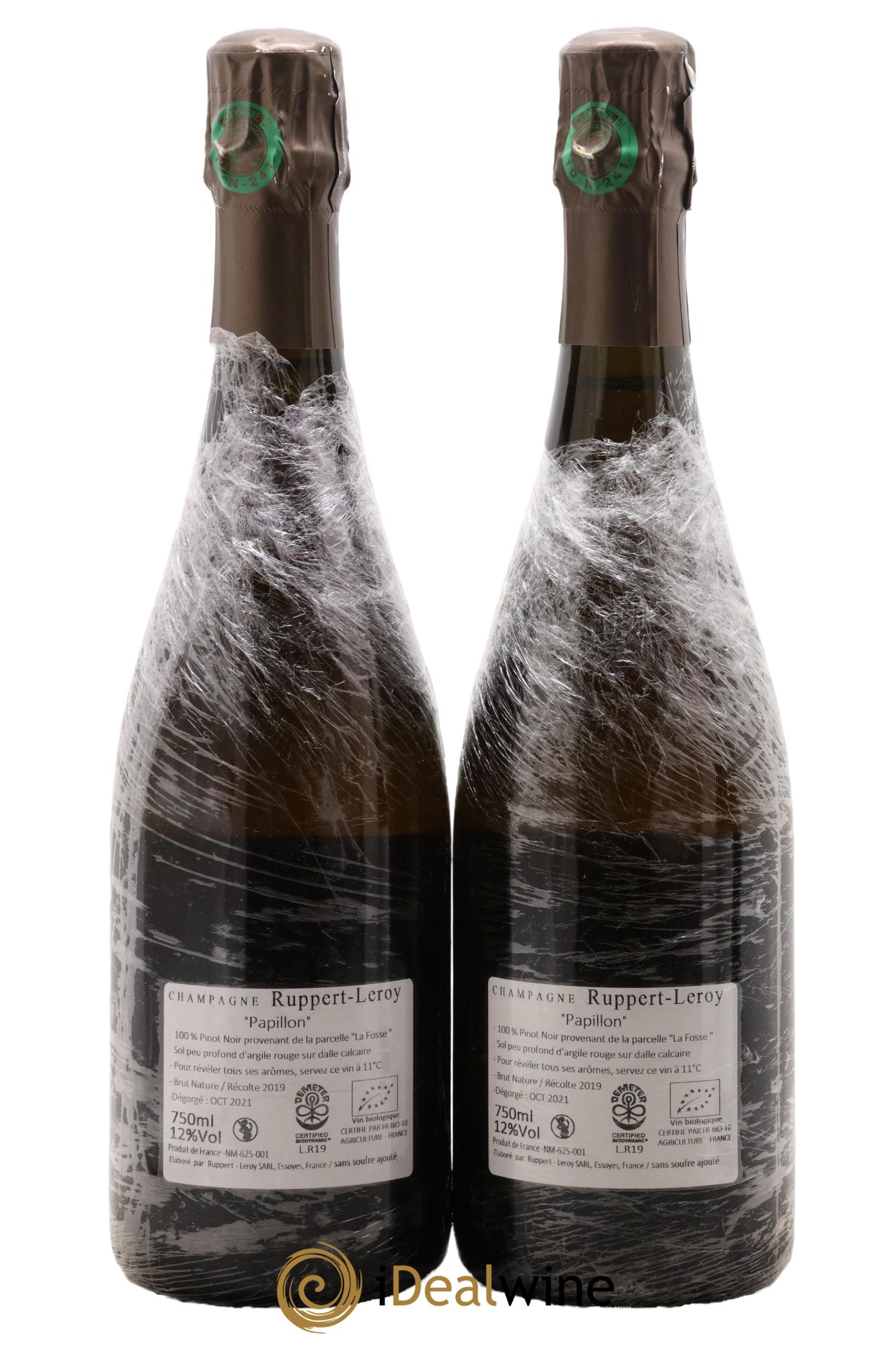 Papillon Brut Nature Ruppert-Leroy (Domaine) 2019 - Posten von 2 Flaschen - 1