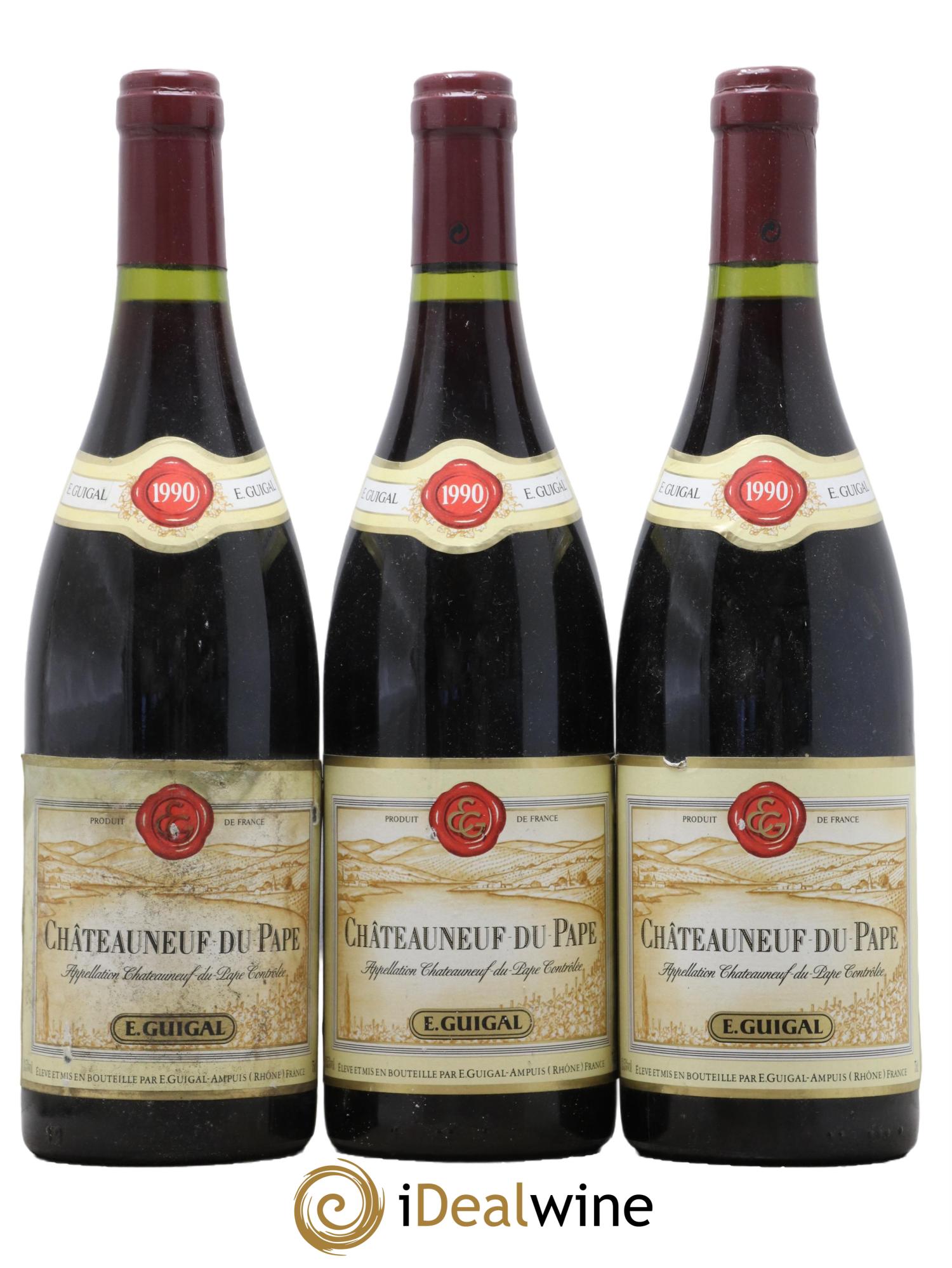 Châteauneuf-du-Pape Guigal 1990 - Lot de 3 bouteilles - 0