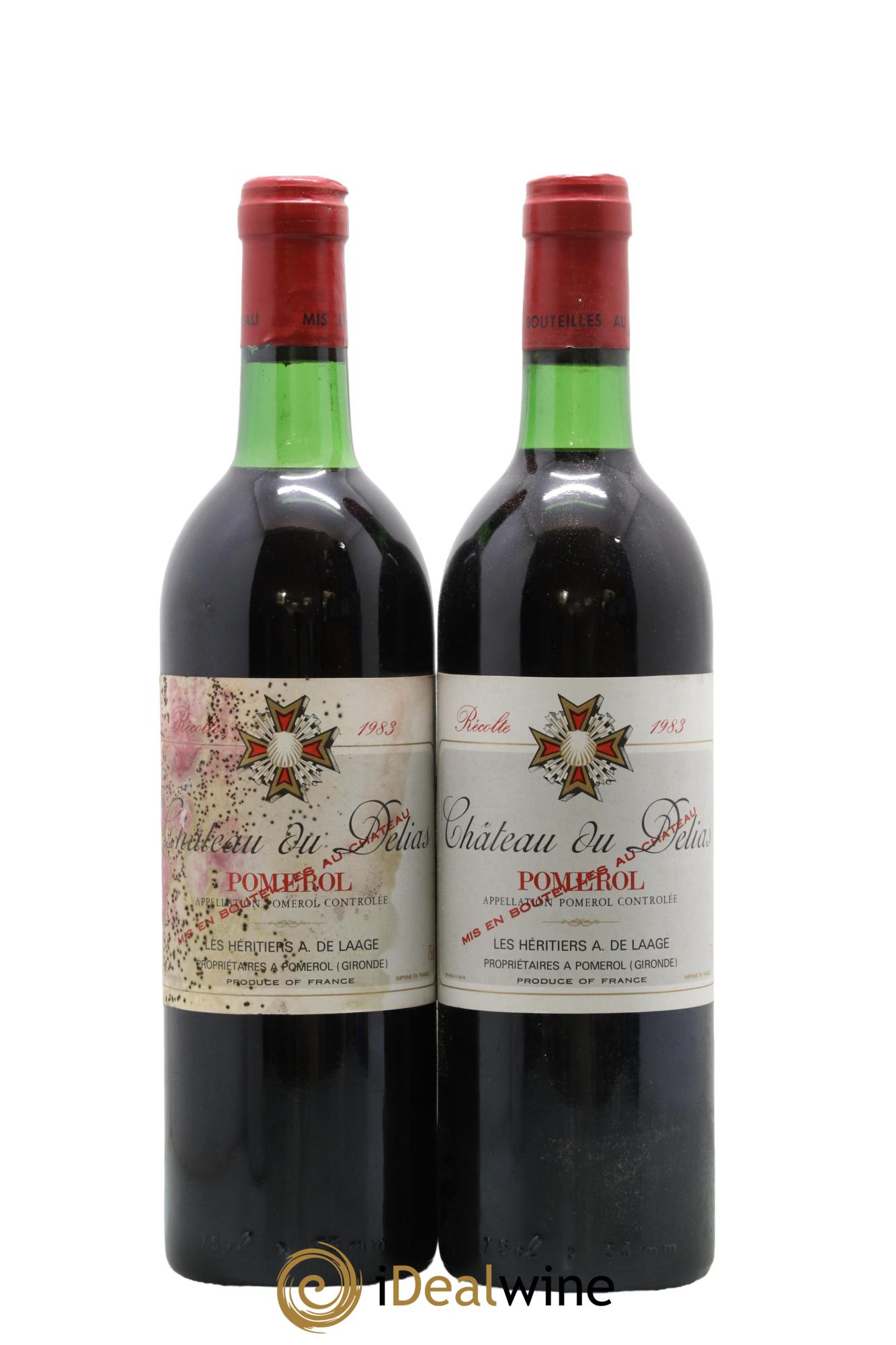 Pomerol Château Du Delias 1983 - Lot de 2 bouteilles - 0