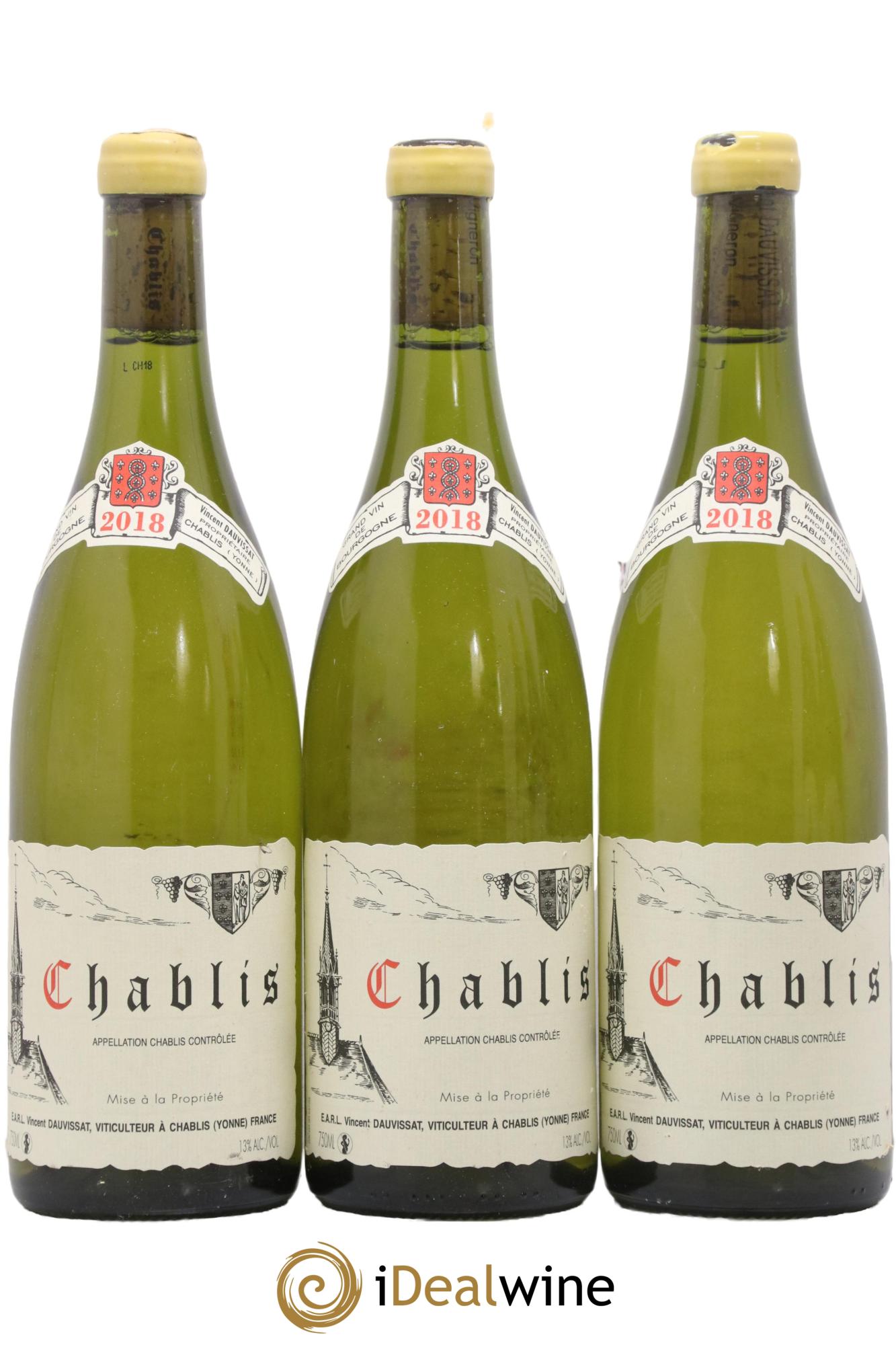 Chablis Vincent Dauvissat (Domaine) 2018 - Lot de 3 bouteilles - 0