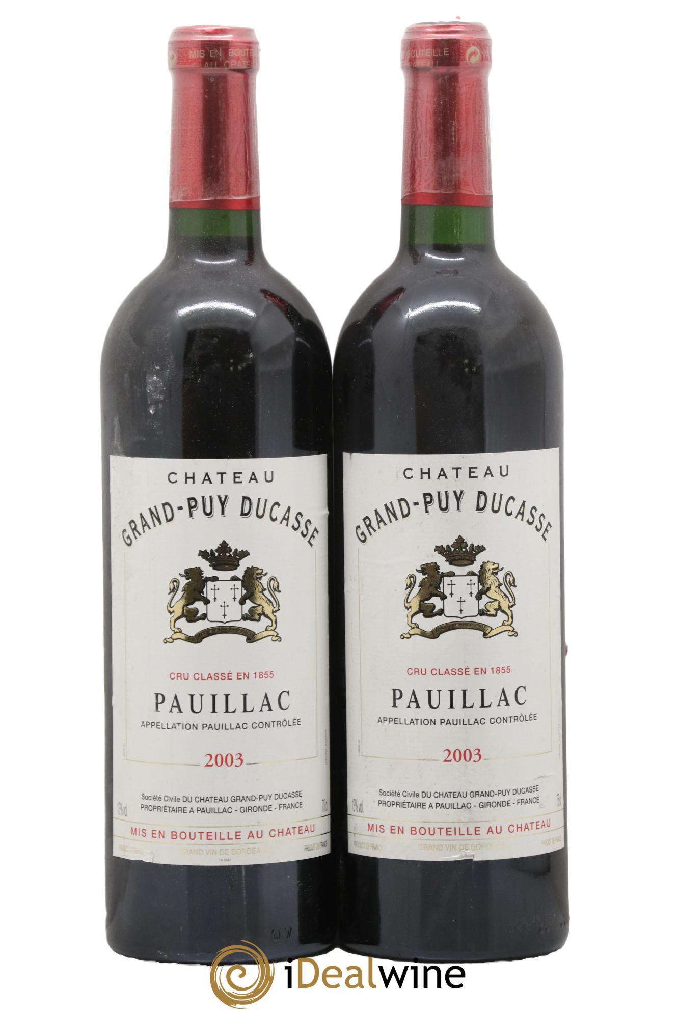 Château Grand Puy Ducasse 5ème Grand Cru Classé 2003 - Posten von 2 Flaschen - 0