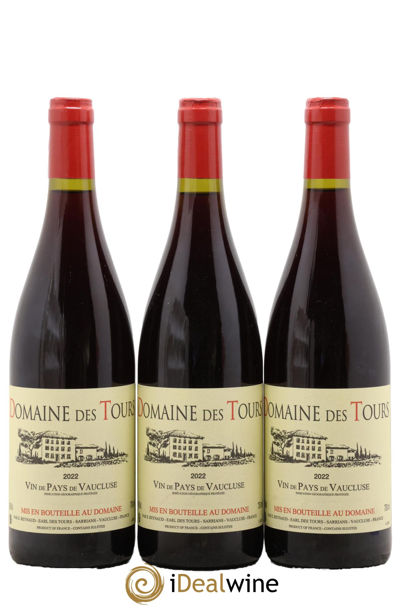 Vaucluse (Vin de Pays de Vaucluse) Domaine des Tours Emmanuel Reynaud 2022 - Lot of 3 bottles - 0