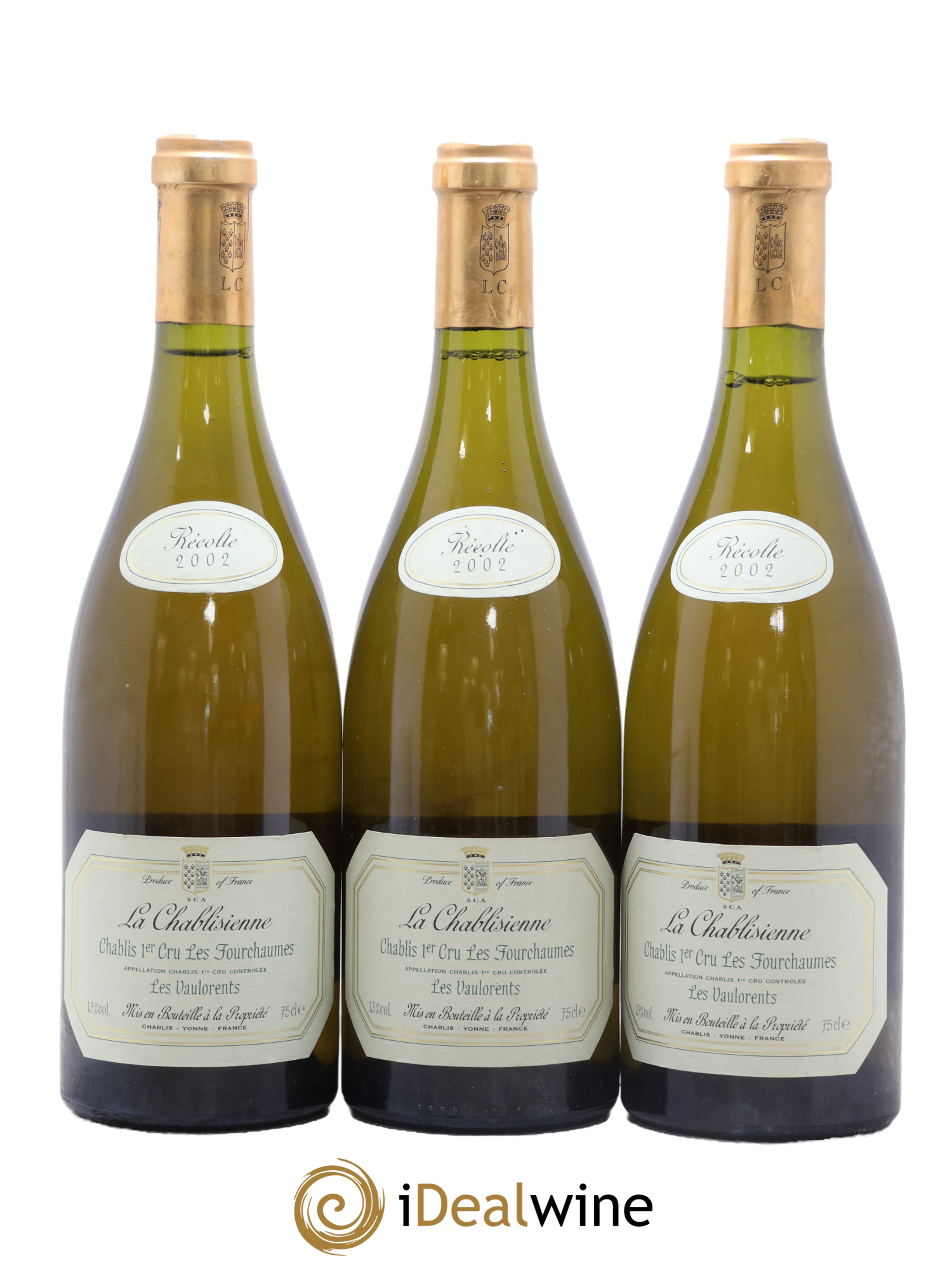 Chablis 1er Cru Fourchaume La Chablisienne Les Vaulorents 2002 - Lotto di 3 bottiglie - 0