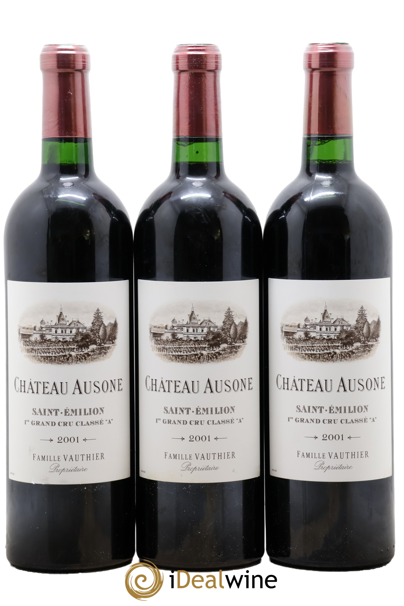 Château Ausone 1er Grand Cru Classé A 2001 - Lot de 3 bouteilles - 0