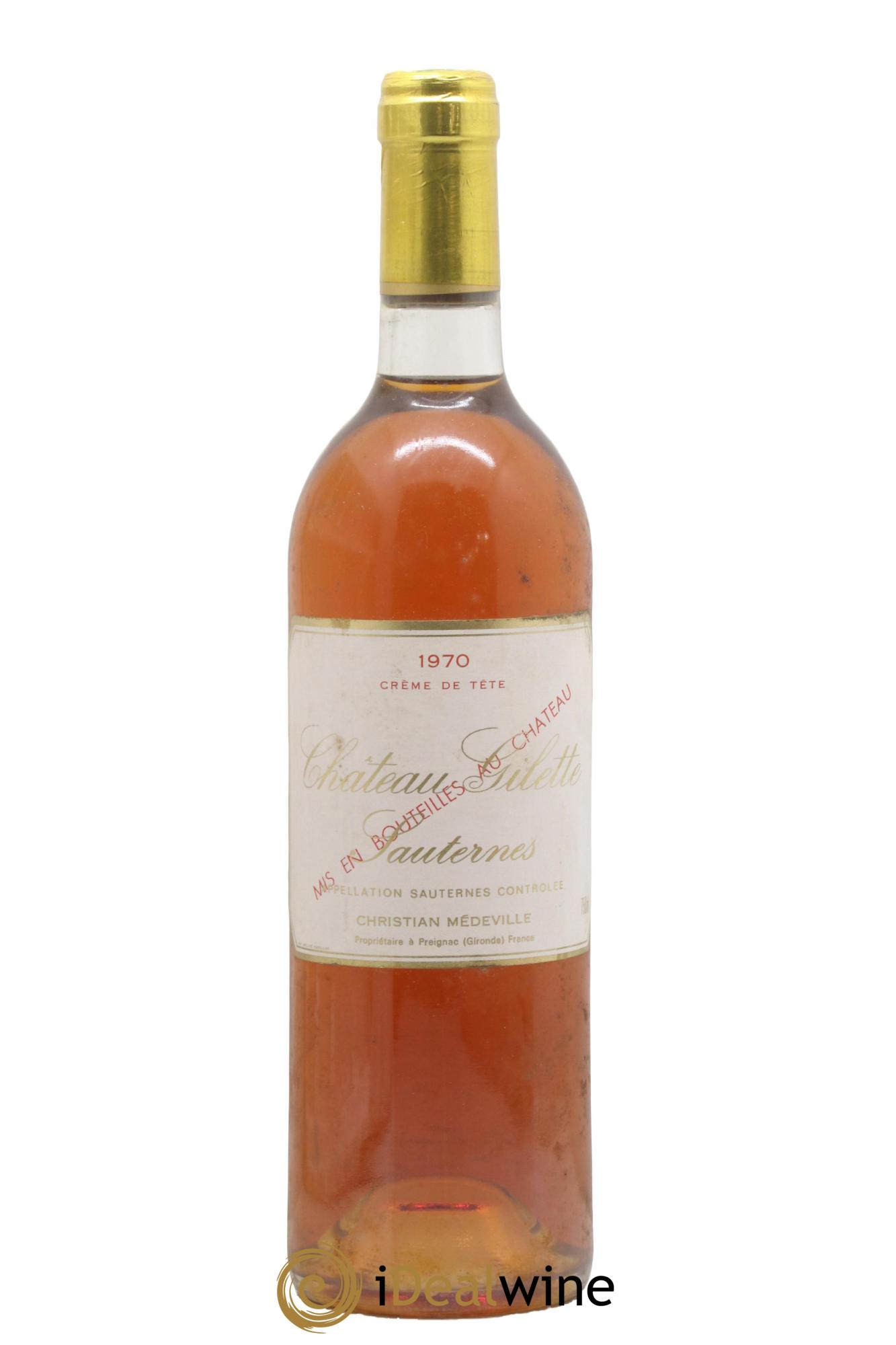 Château Gilette - Crème de Tête Grande Réserve 1970 - Lotto di 1 bottiglia - 0