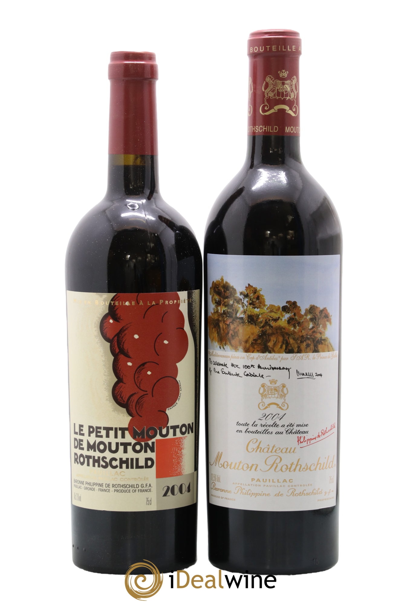 Coffret Mouton Rothschild-Petit Mouton Rothschild 2004 - Lot of 2 bottles - 0