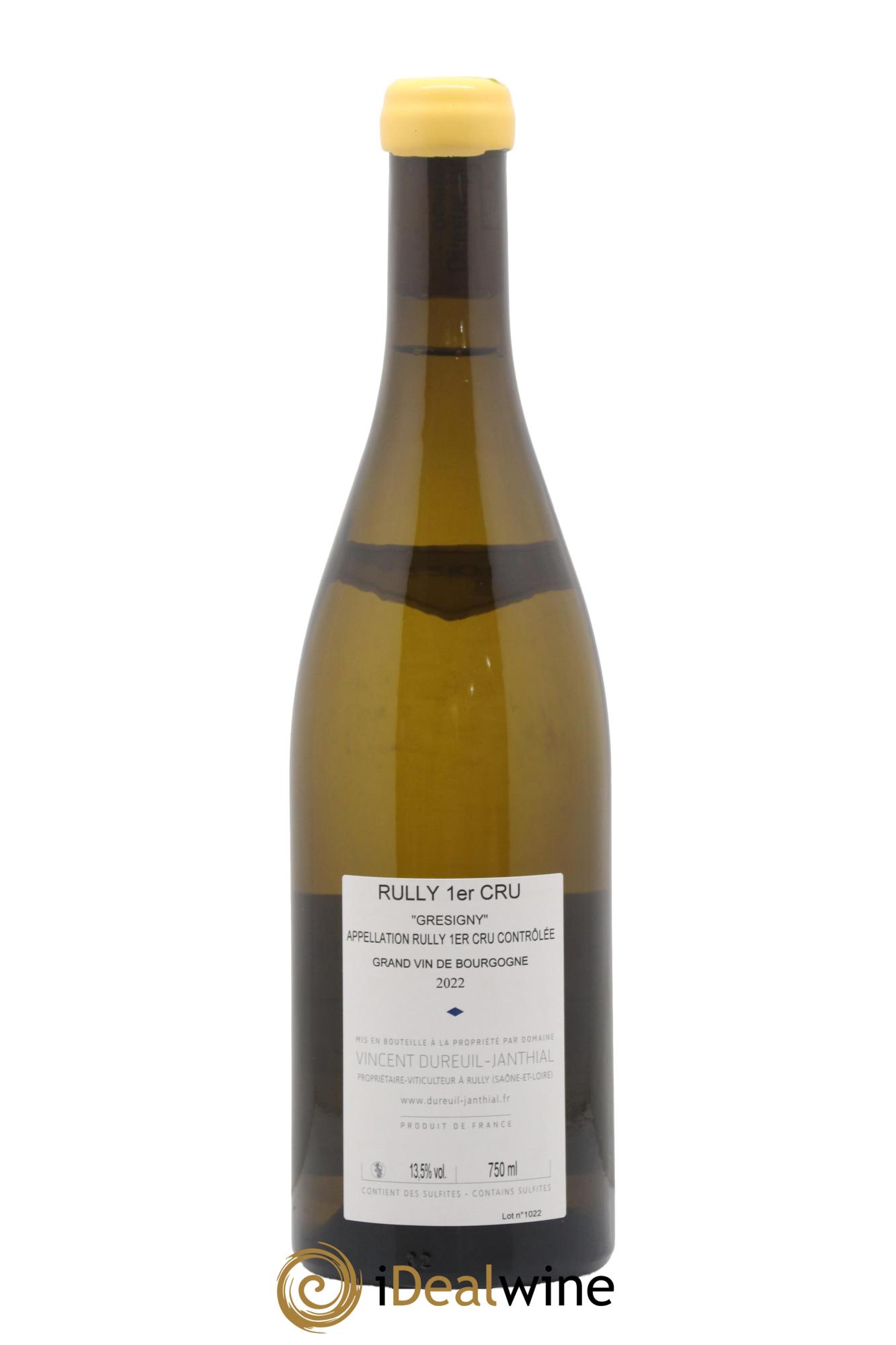 Rully 1er Cru Grésigny Vieilles Vignes Vincent Dureuil-Janthial 2022 - Lotto di 1 bottiglia - 1
