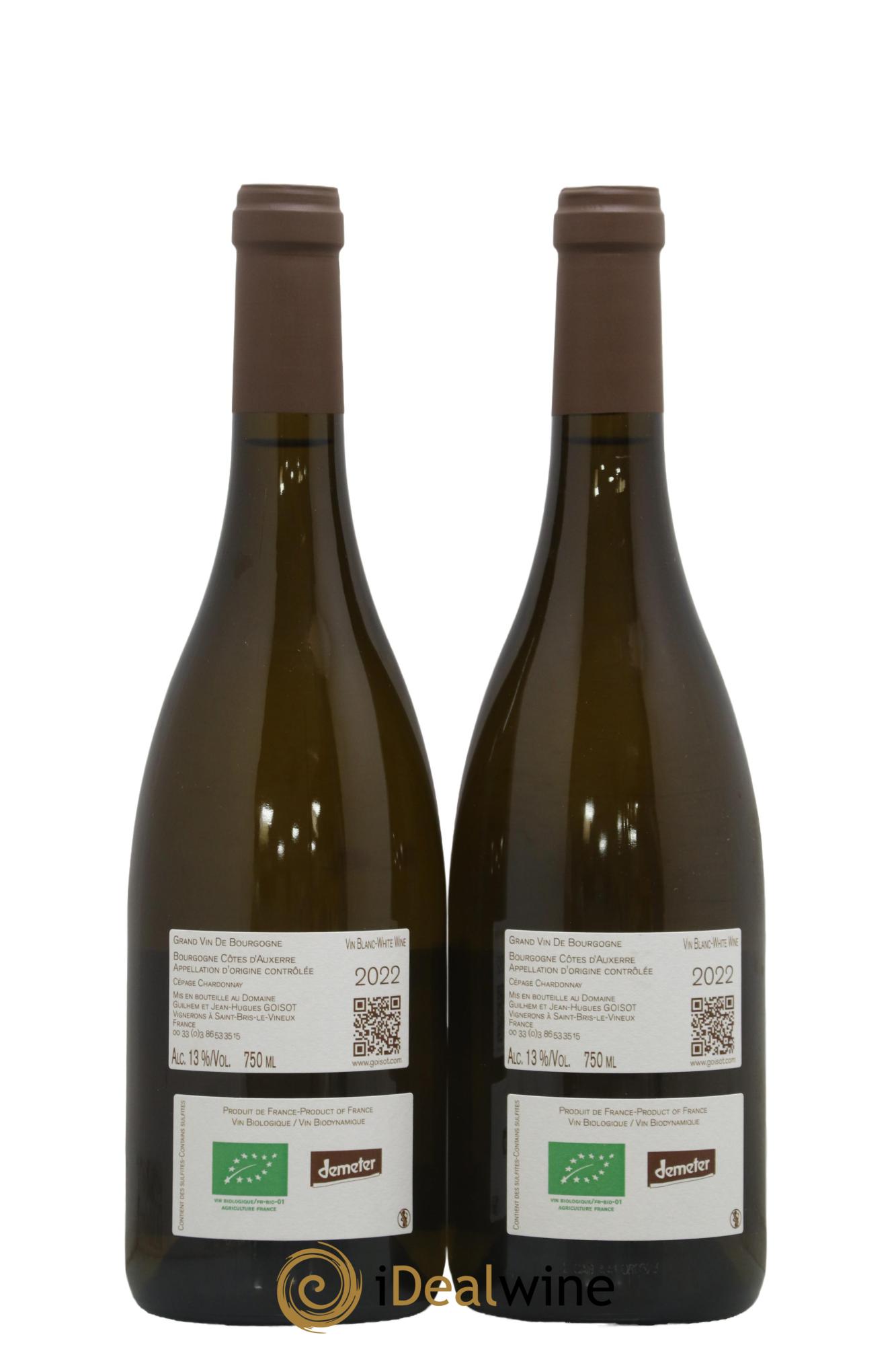 Bourgogne Côtes d'Auxerre Goisot 2022 - Lot of 2 bottles - 1