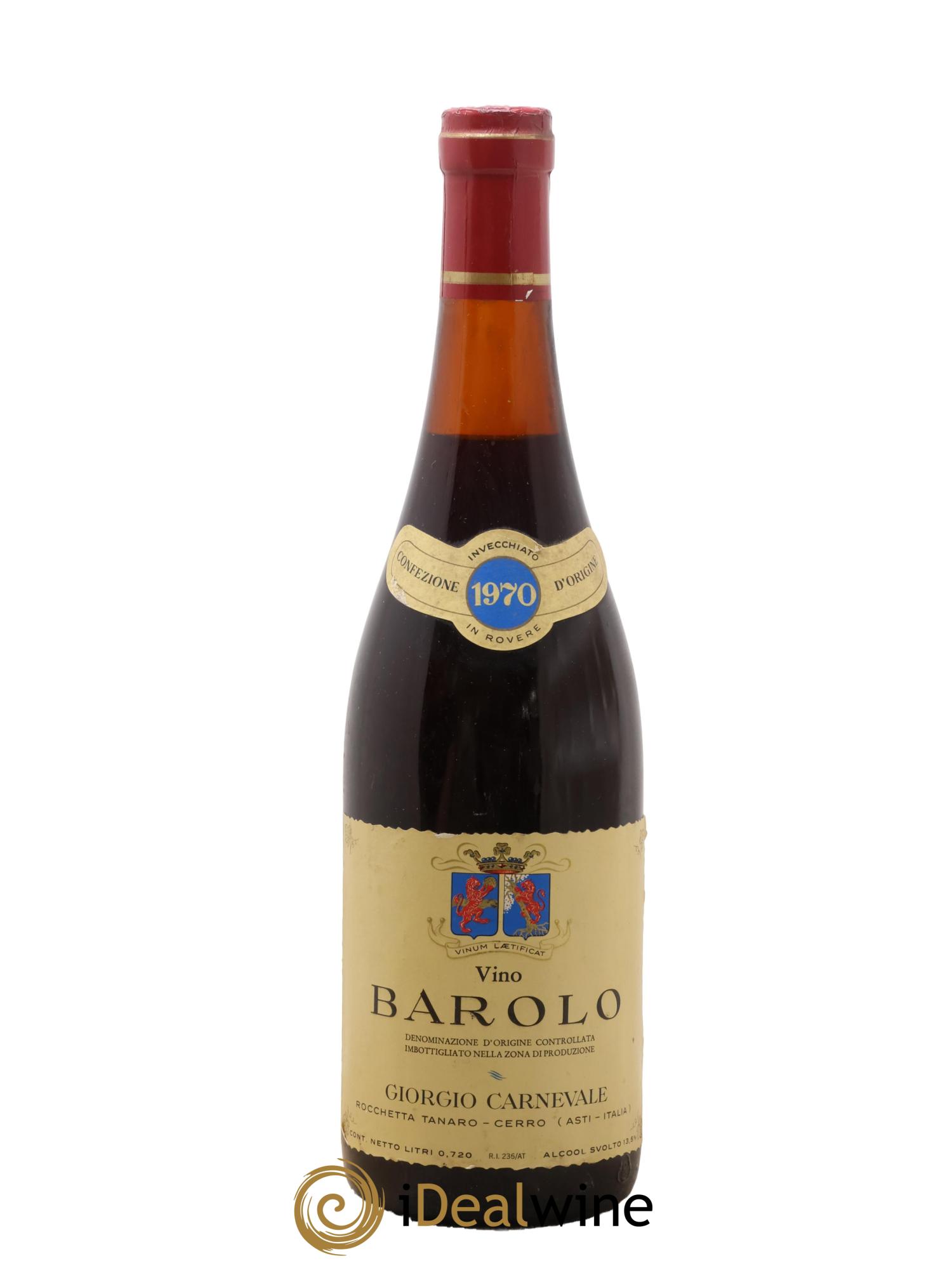 Barolo Giorgio Carnevale 1970 - Lot de 1 bouteille - 0