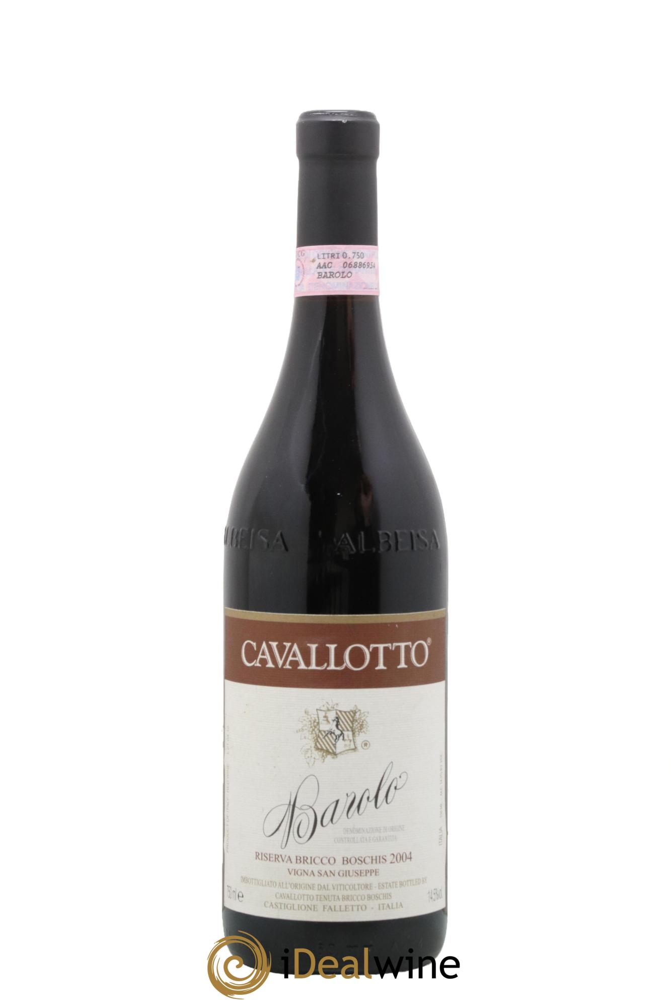 Barolo Riserva Bricco Boschis Vigna San Giuseppe Cavallotto 2004 - Lot de 1 bouteille - 0