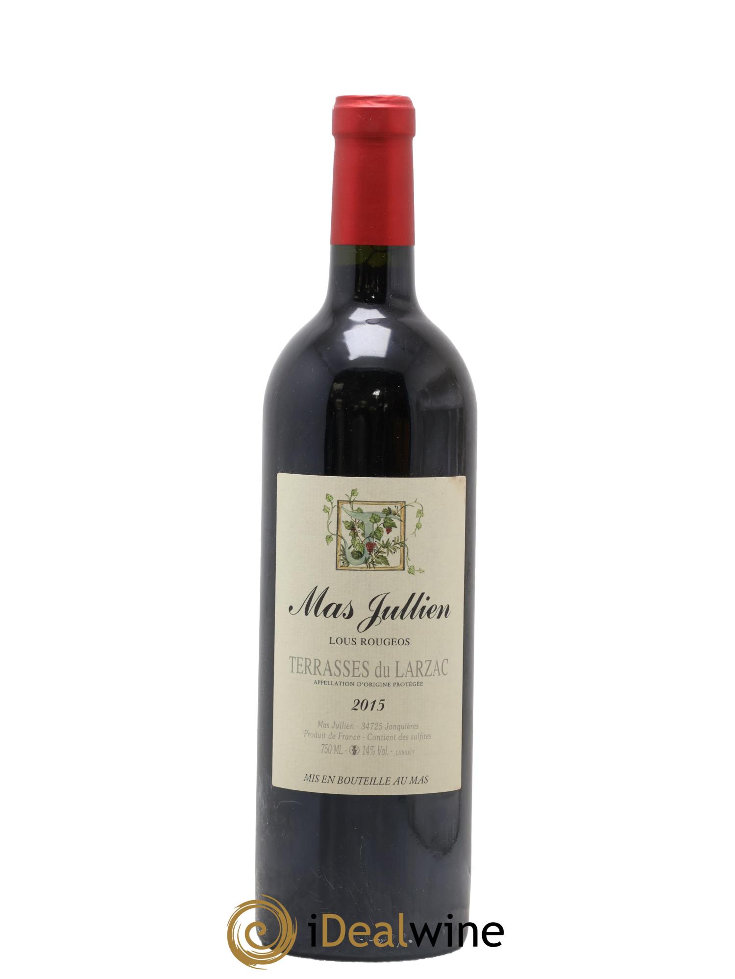 Terrasses du Larzac Mas Jullien Lous Rougeos Olivier Jullien 2015 - Lot de 1 bouteille - 0