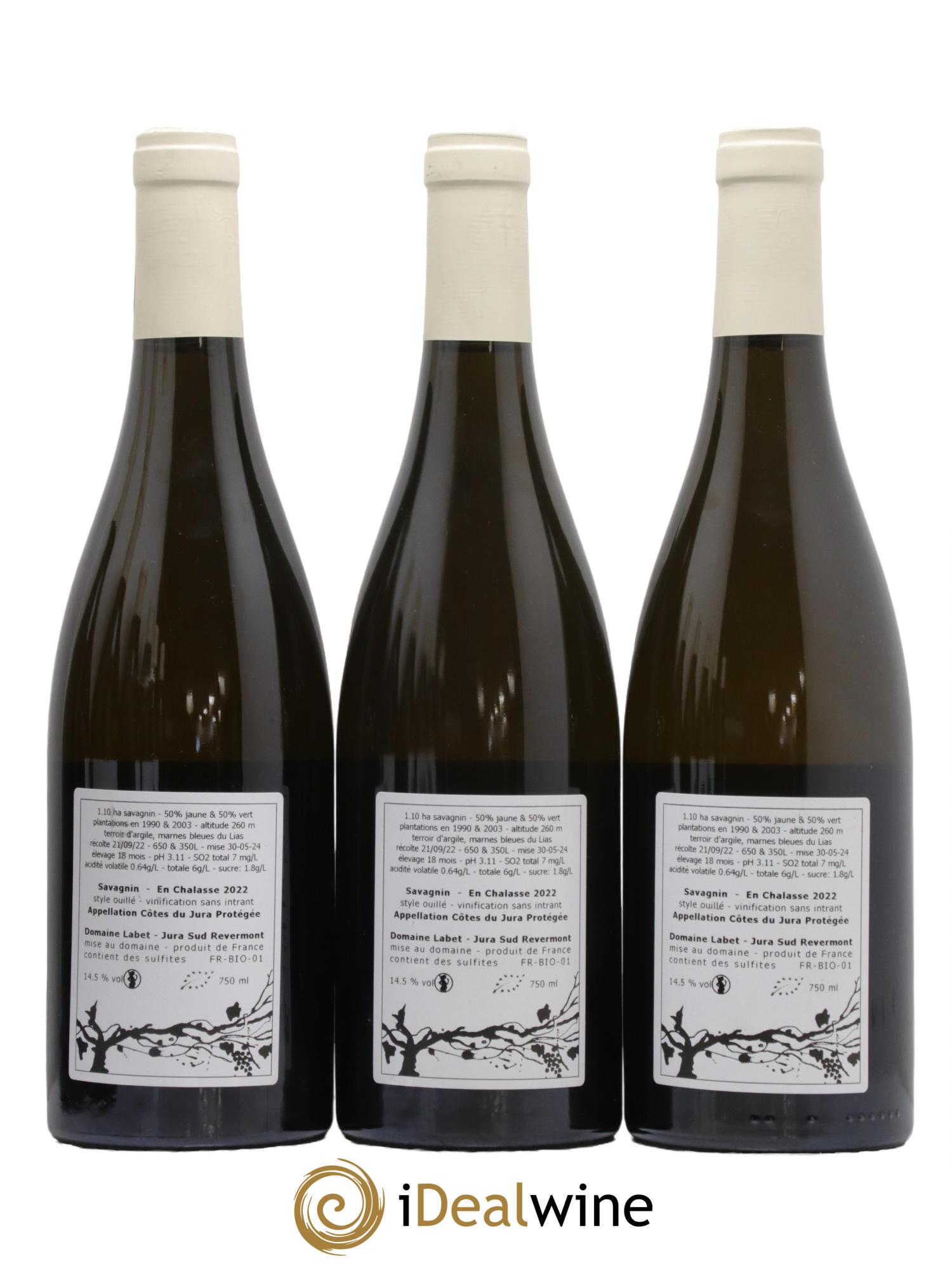 Côtes du Jura Fleur de Savagnin En Chalasse Romain - Julien  - Charline Labet 2022 - Posten von 3 Flaschen - 1