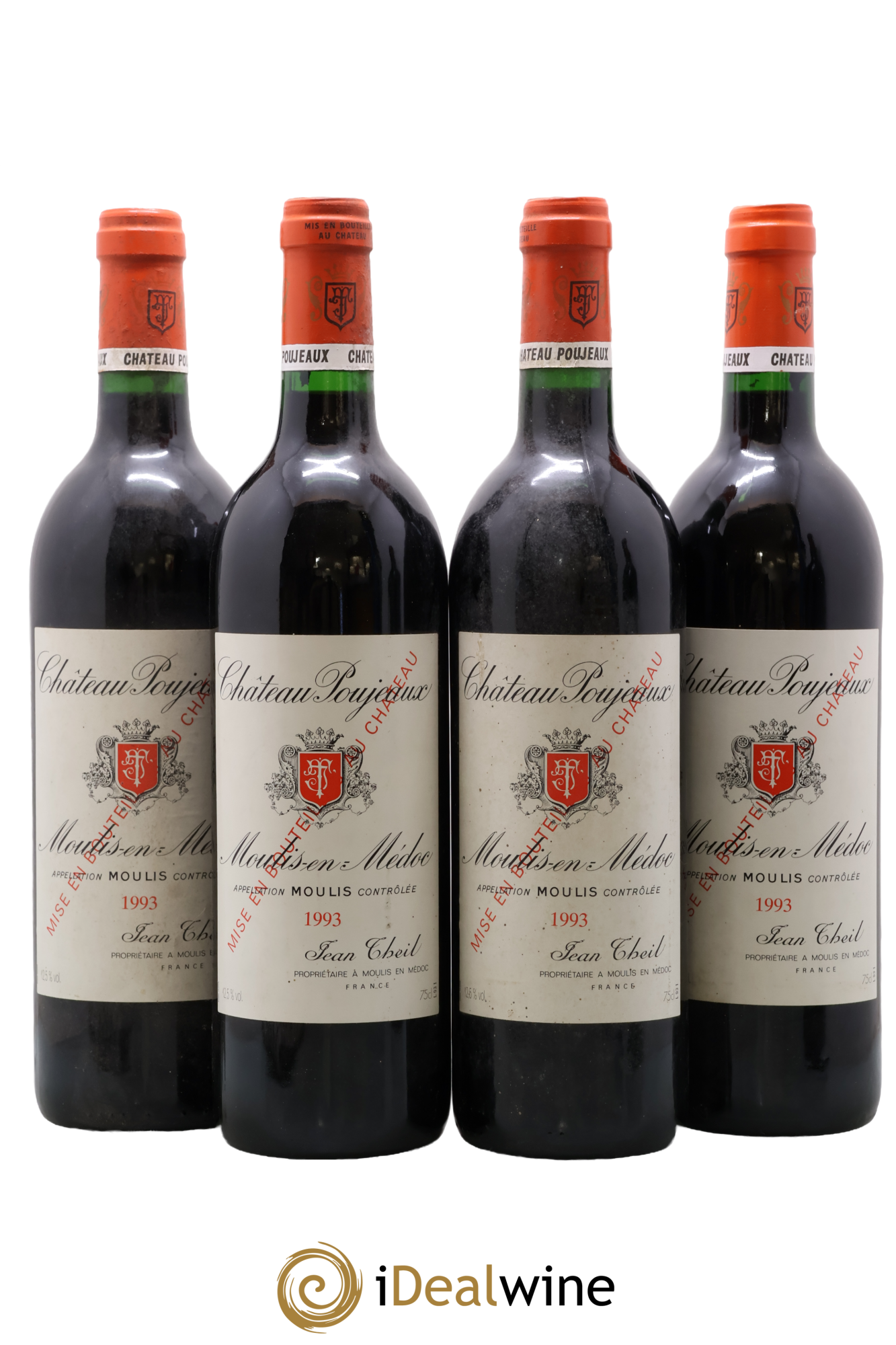 Château Poujeaux 1993 - Lot of 4 bottles - 0