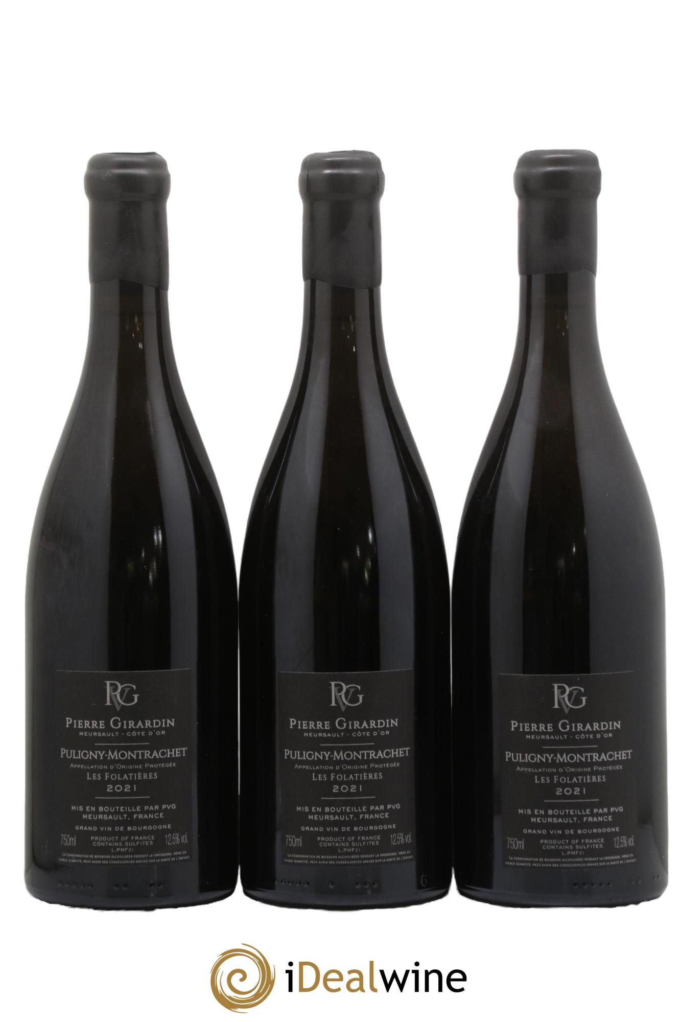 Puligny-Montrachet Les Folatières Pierre Girardin 2021 - Lot de 3 bouteilles - 1