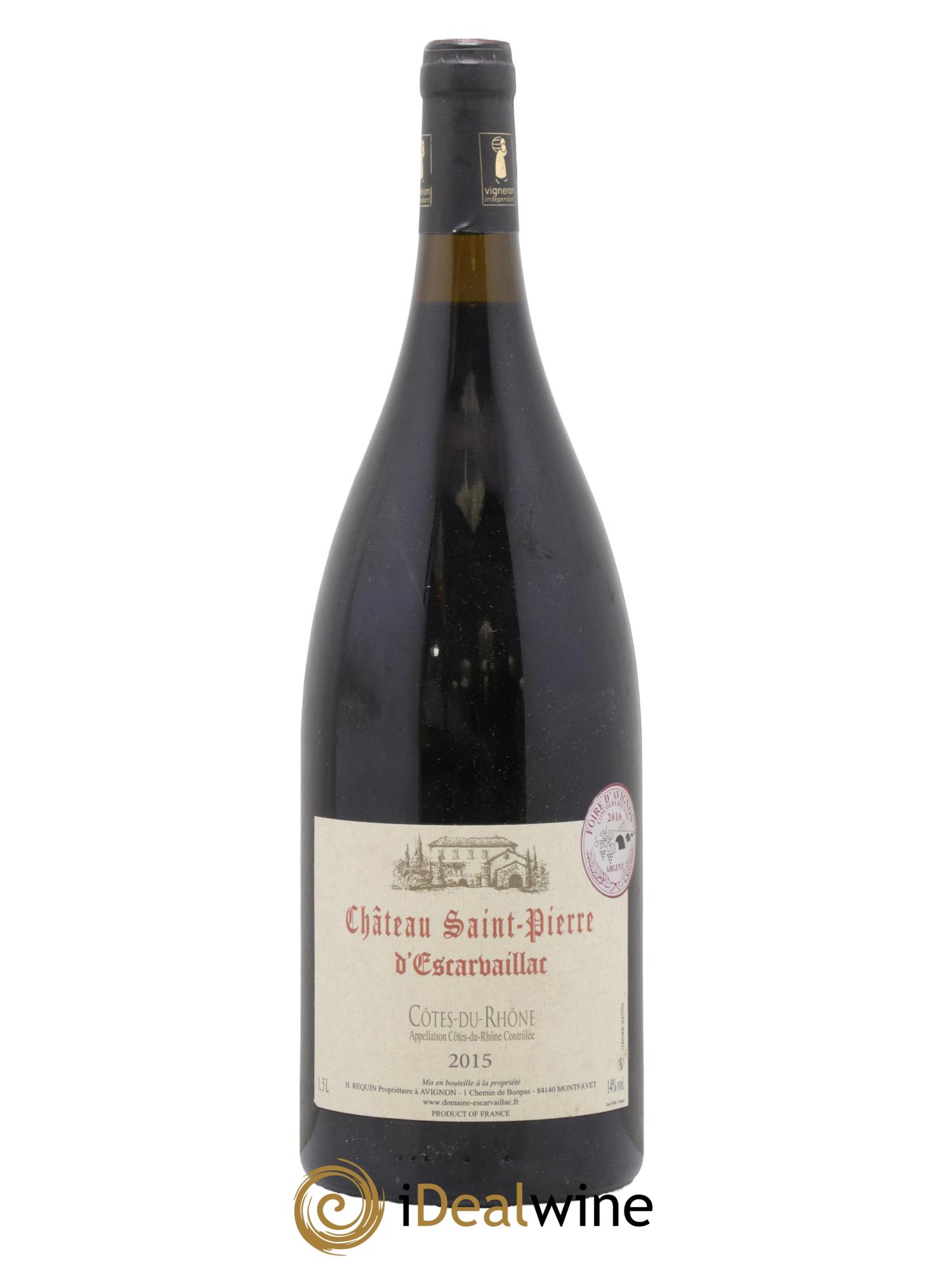 Côtes-du-Rhône Château Saint Pierre d'Escarvaillac 2015 - Lot de 1 magnum - 0