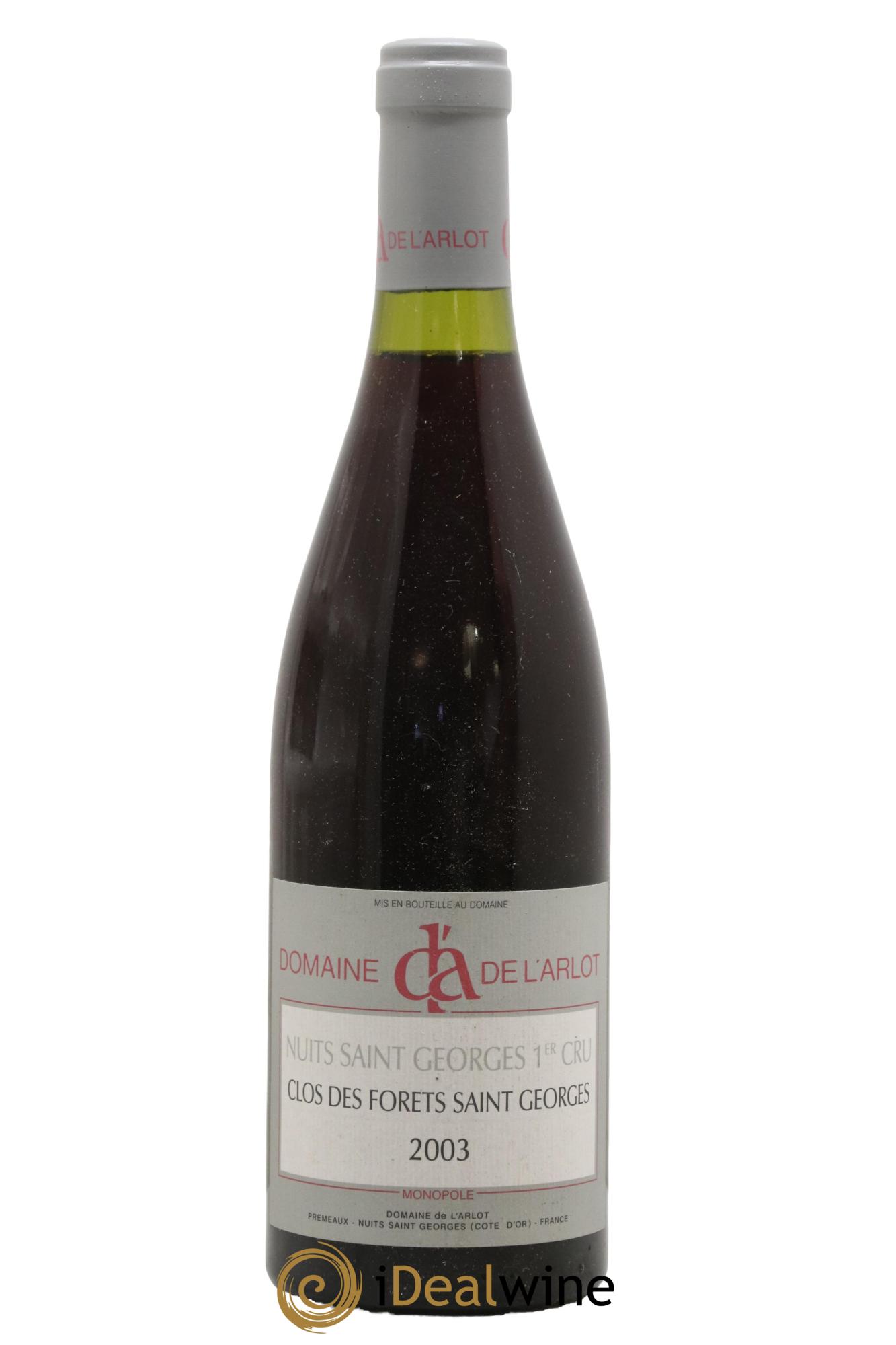 Nuits-Saint-Georges 1er Cru Clos des Forêts Saint-Georges Domaine de l'Arlot 2003 - Lot of 1 bottle - 0