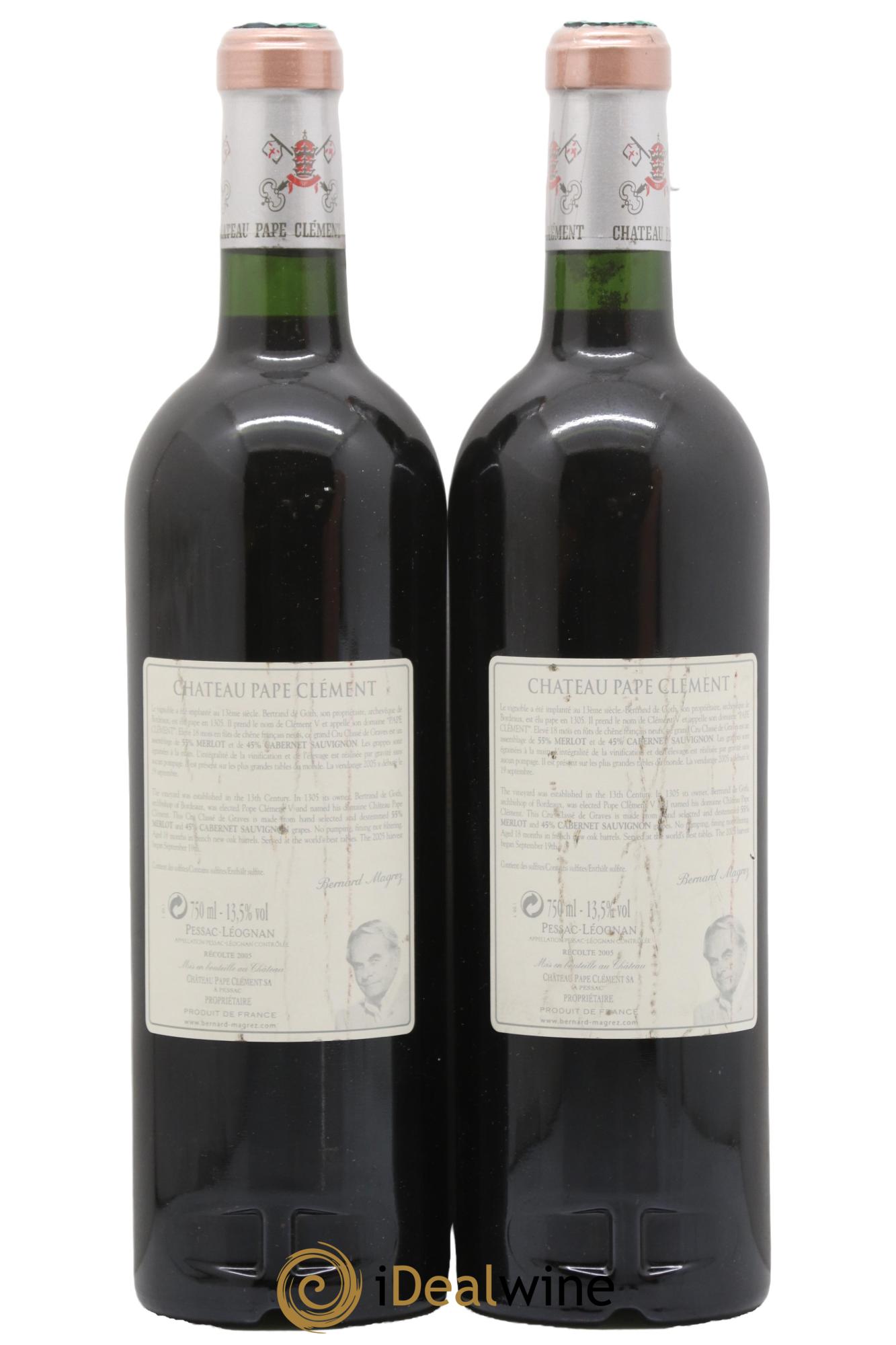 Château Pape Clément Cru Classé de Graves 2005 - Lot de 2 bouteilles - 1