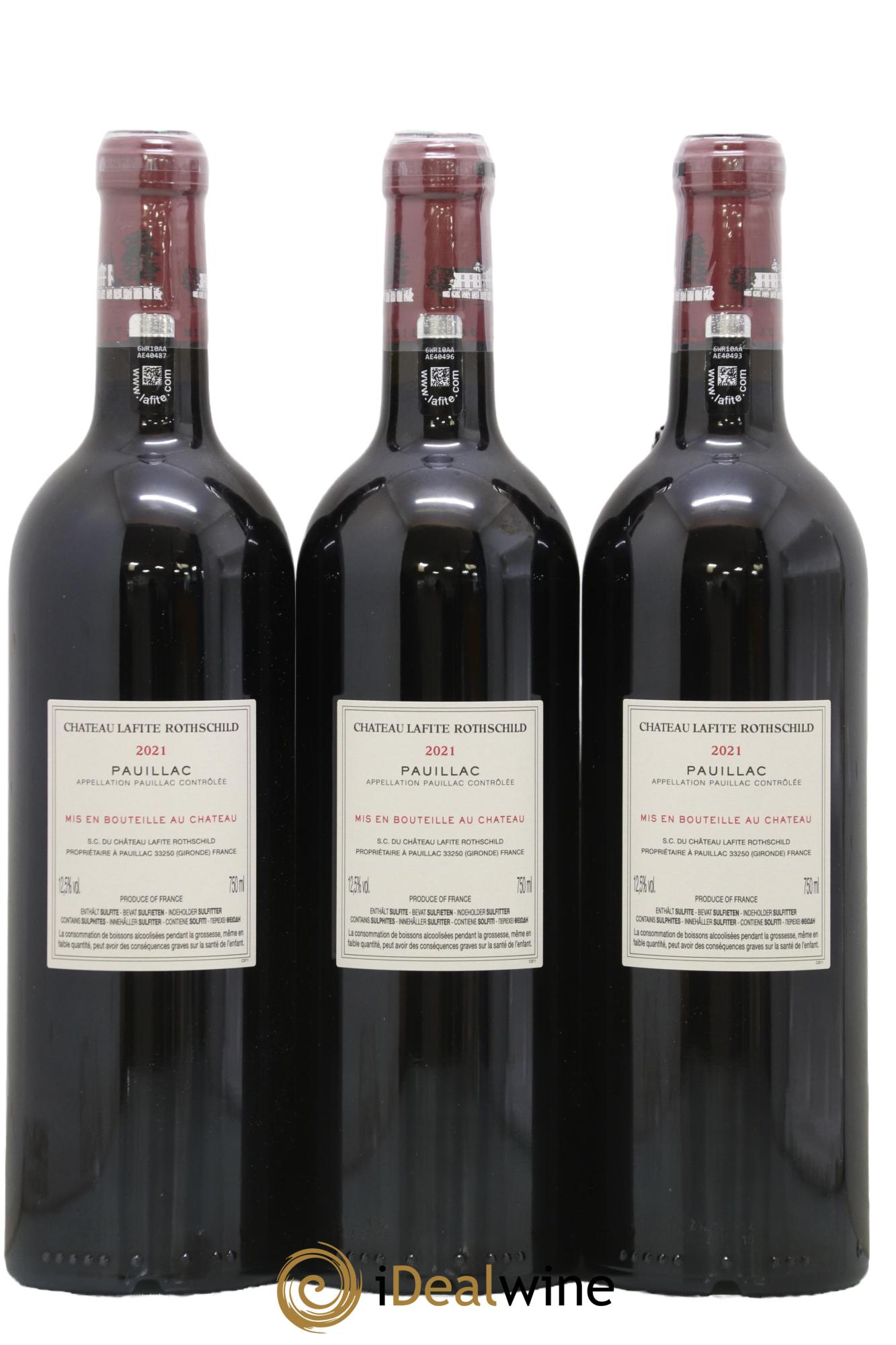 Château Lafite Rothschild 1er Grand Cru Classé 2021 - Lot de 3 bouteilles - 1