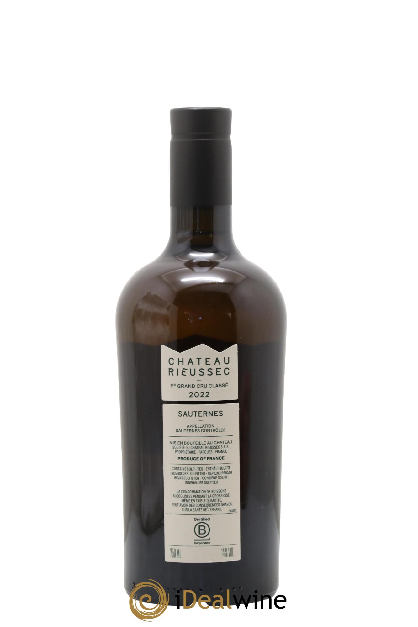 Château Rieussec 1er Grand Cru Classé  2022 - Lot de 1 bouteille - 1