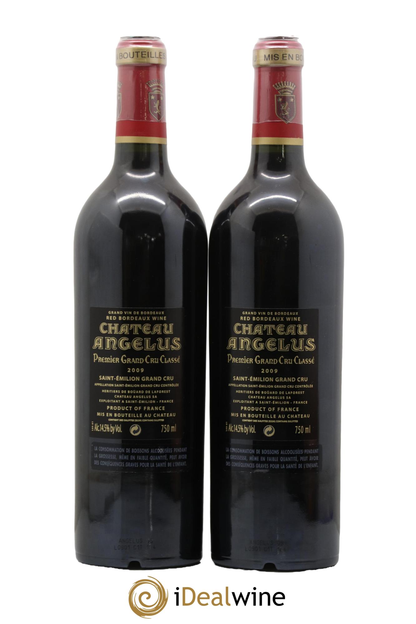 Château Angélus 1er Grand Cru Classé A  2009 - Lot de 2 bouteilles - 1