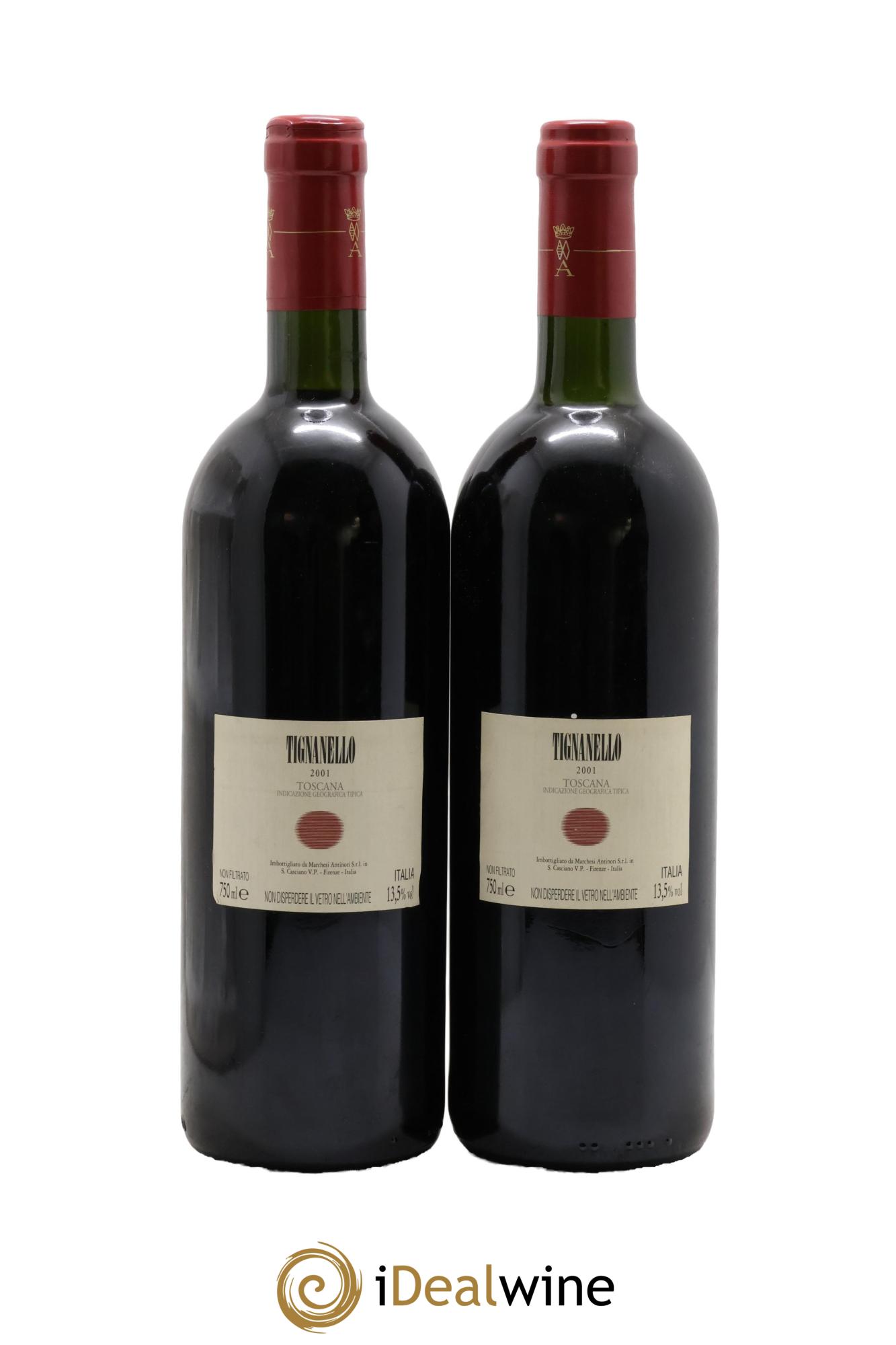 Toscana IGT Tignanello Tenuta Tignanello - Marchesi Antinori 2001 - Lotto di 2 bottiglie - 1