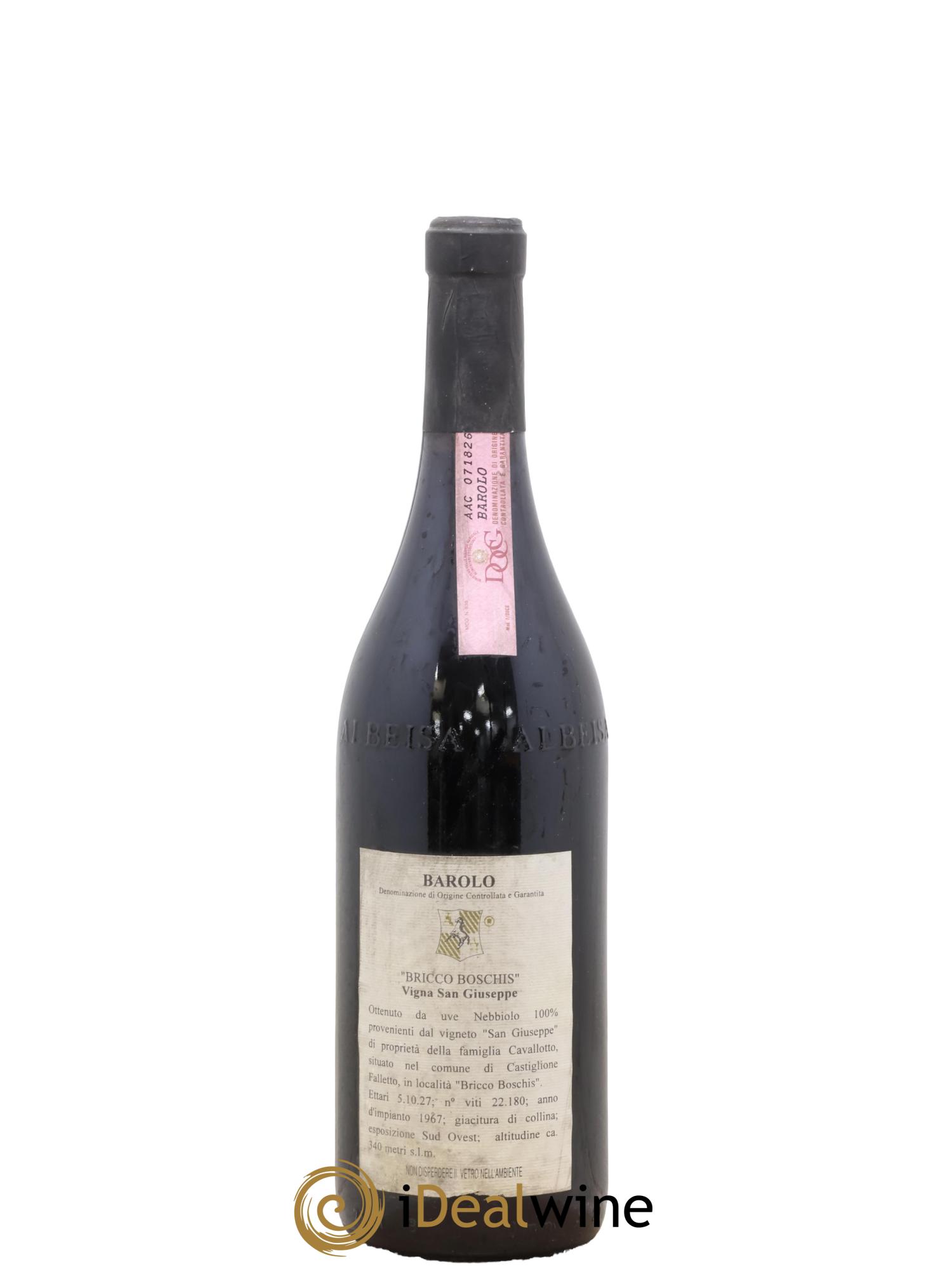 Barolo DOCG Cavallotto Riserva Vigna San Giuseppe Cavallotto 1990 - Lot de 1 bouteille - 1