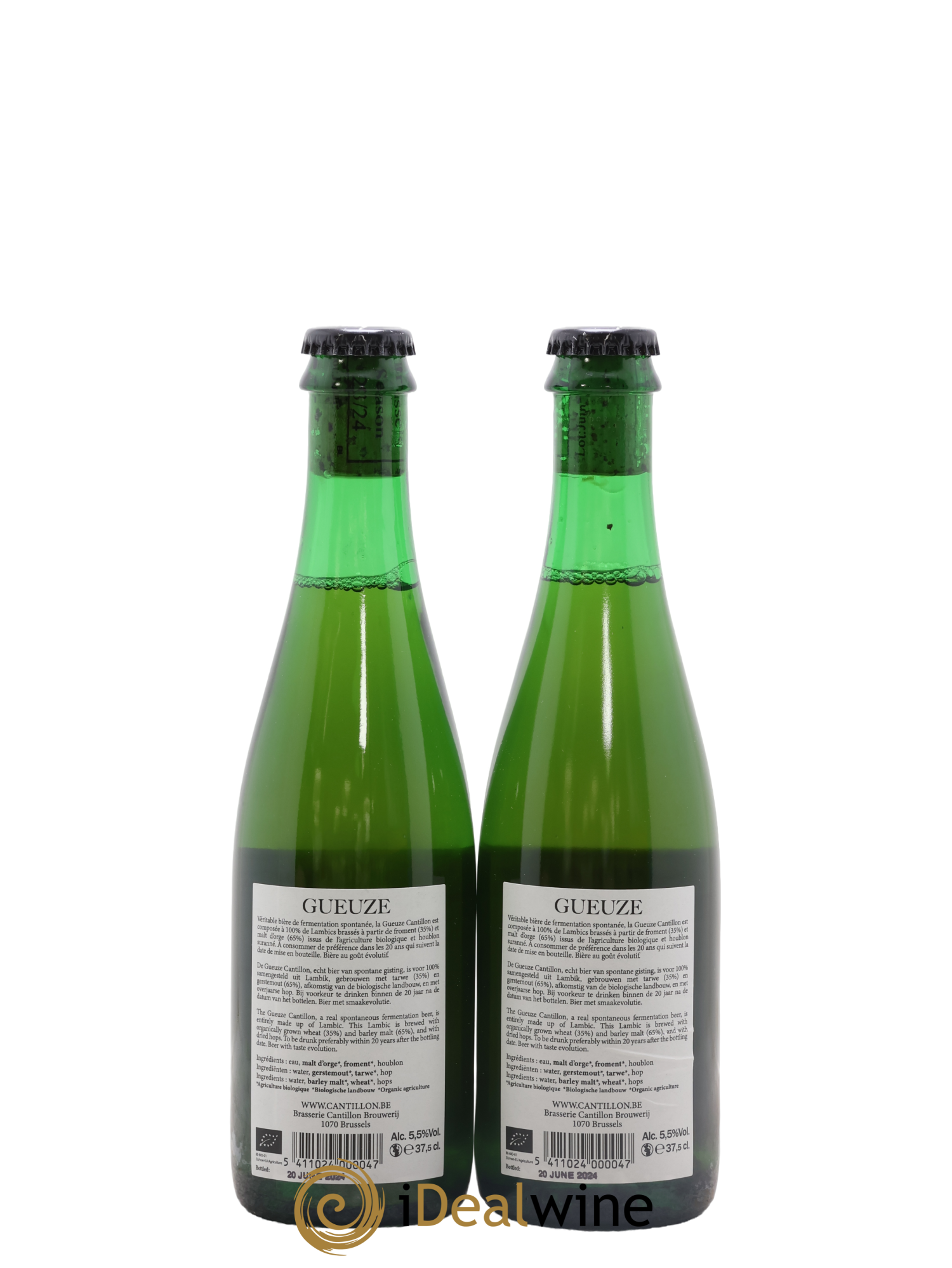 Bière Gueuze Cantillon Lambic Bio new label (bottled 2024) - Posten von 2 Demi-Flaschen - 1