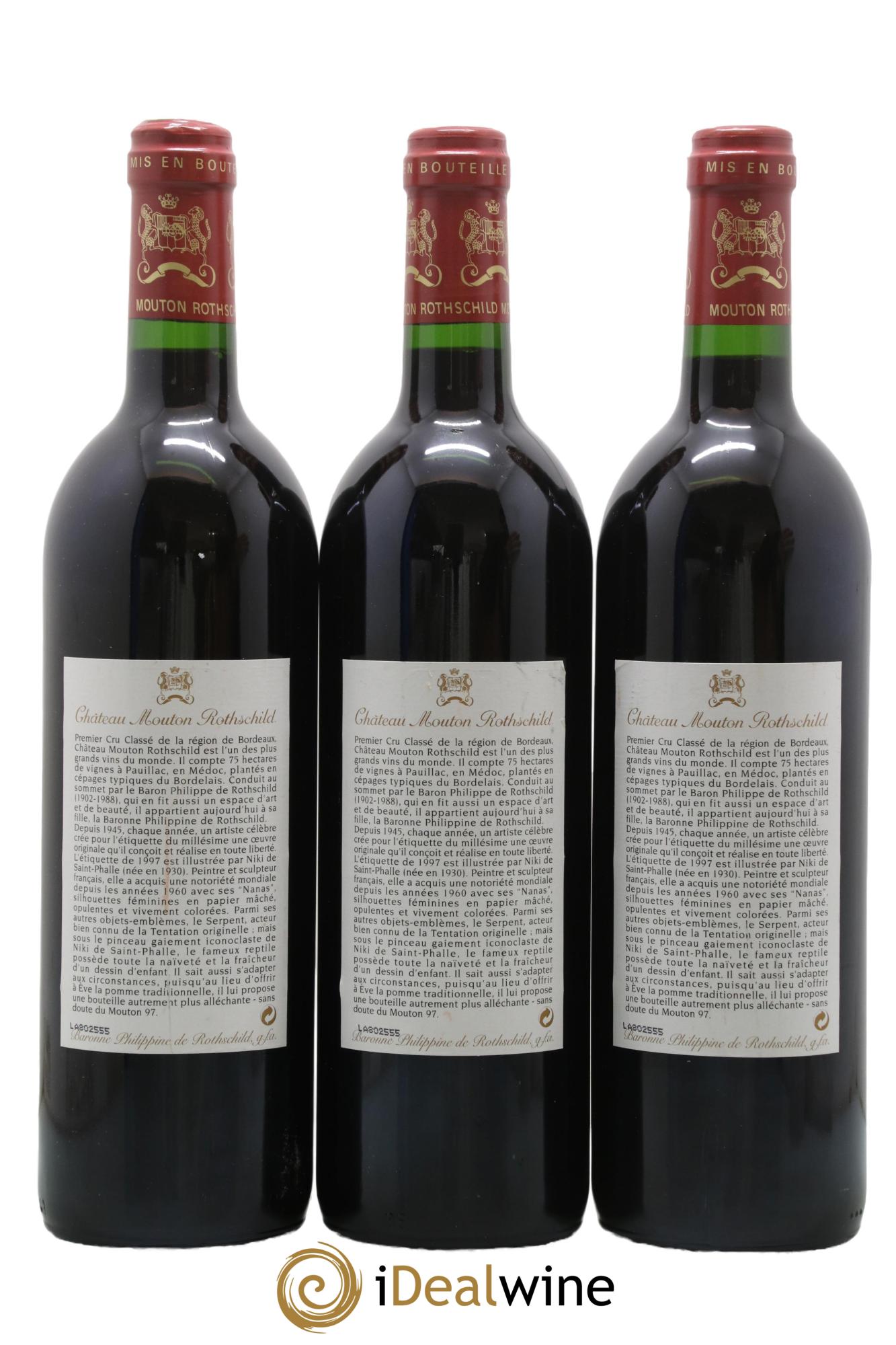 Château Mouton Rothschild 1er Grand Cru Classé 1997 - Lot of 3 bottles - 1