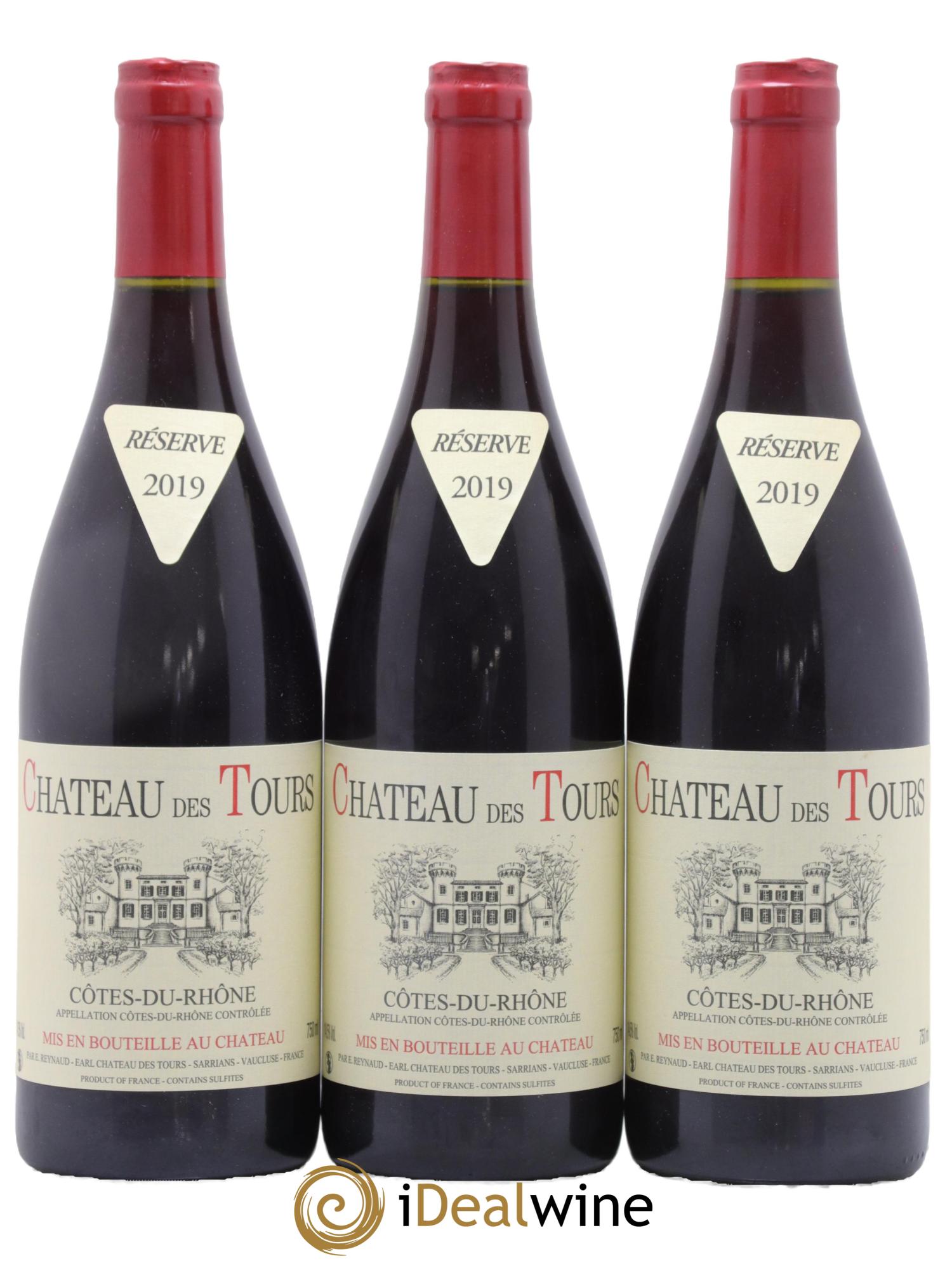 Côtes-du-Rhône Château des Tours Emmanuel Reynaud 2019 - Lot de 3 bouteilles - 0