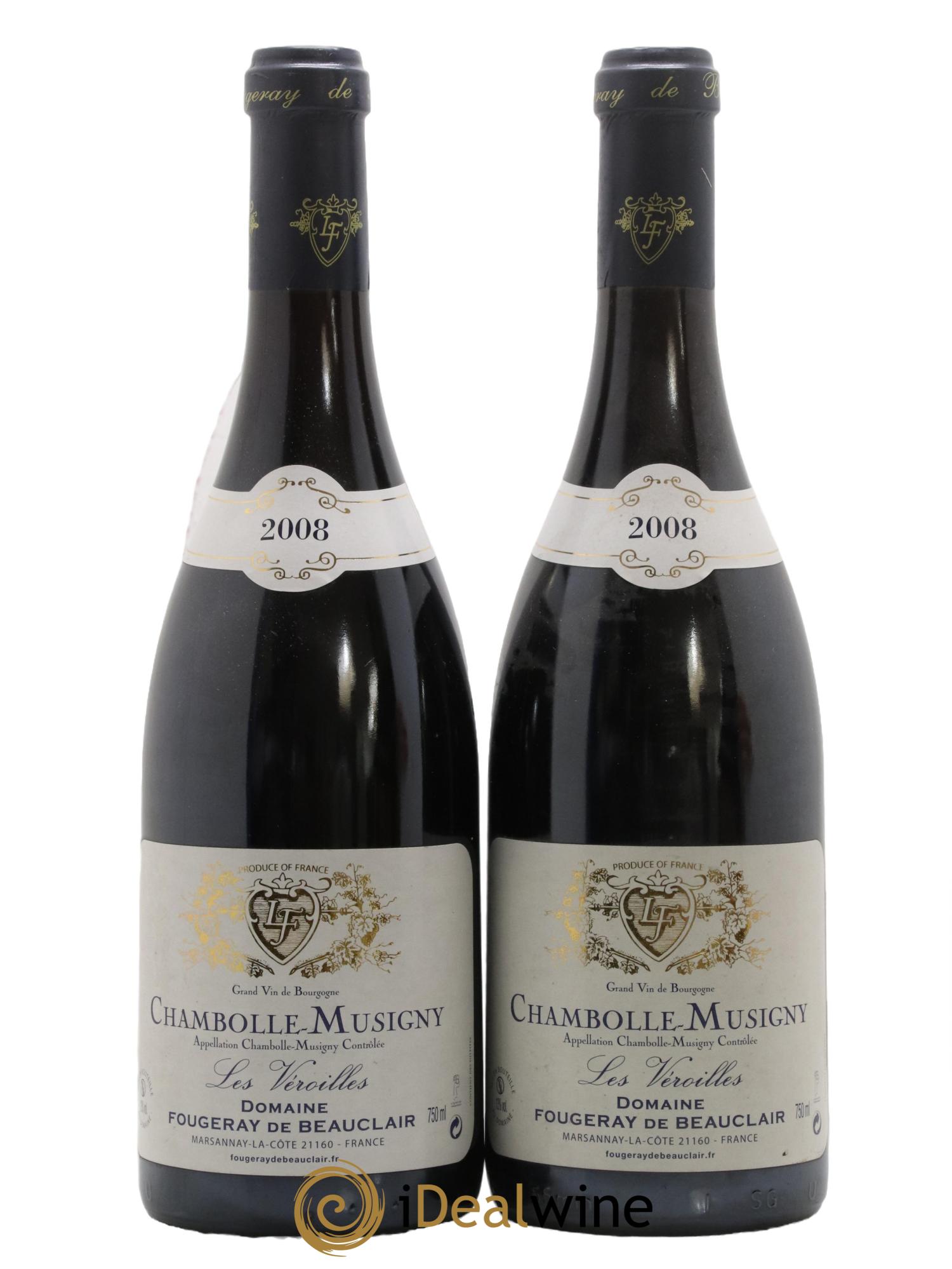 Chambolle-Musigny Les Veroilles Domaine Fougeray de Beauclair 2008 - Lot de 2 bouteilles - 0