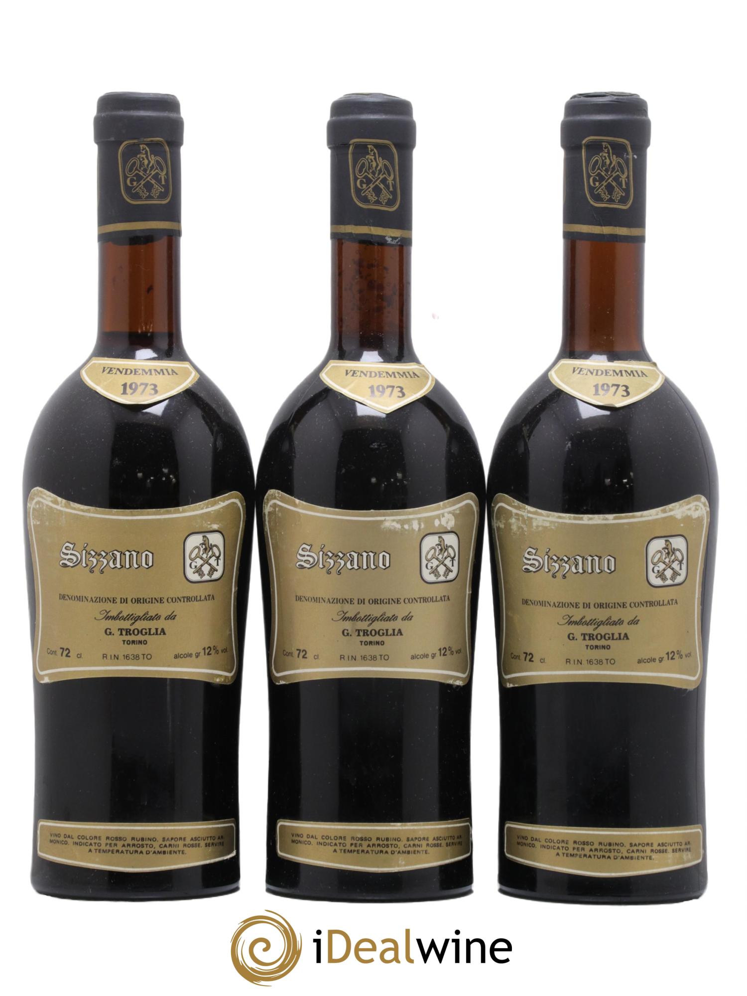 Italie Sizzano G. Troglia 1973 - Lot de 3 bouteilles - 0