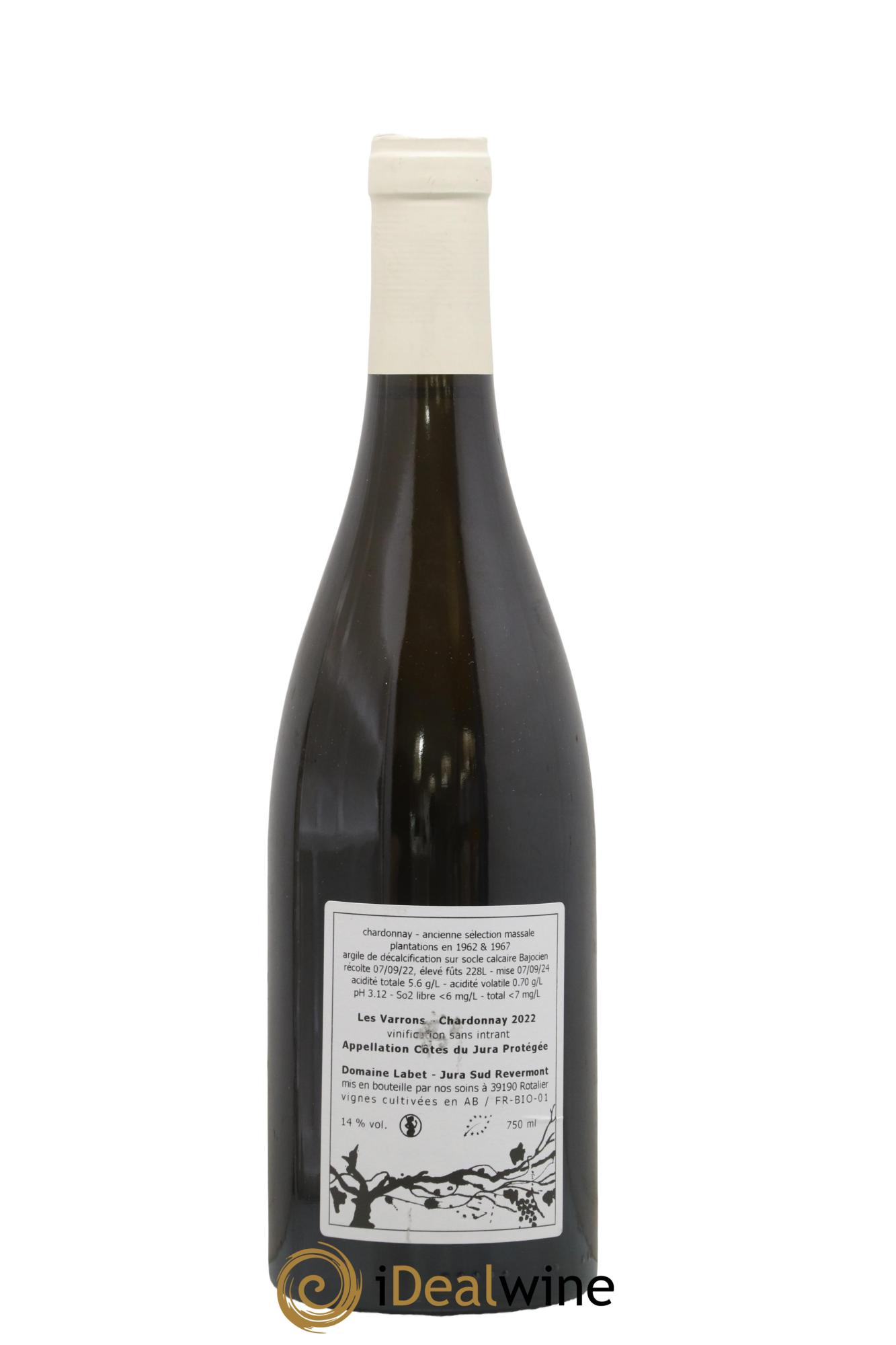Côtes du Jura Chardonnay Les Varrons Romain - Julien  - Charline Labet 2022 - Lot of 1 bottle - 1