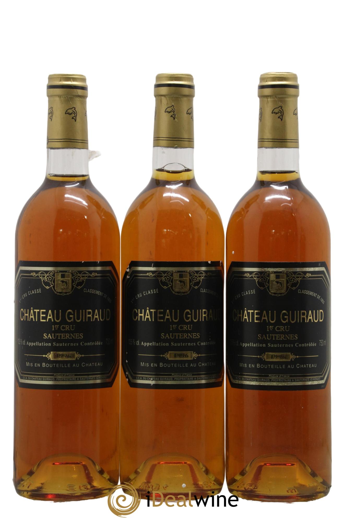 Château Guiraud 1er Grand Cru Classé 1996 - Lotto di 3 bottiglie - 0