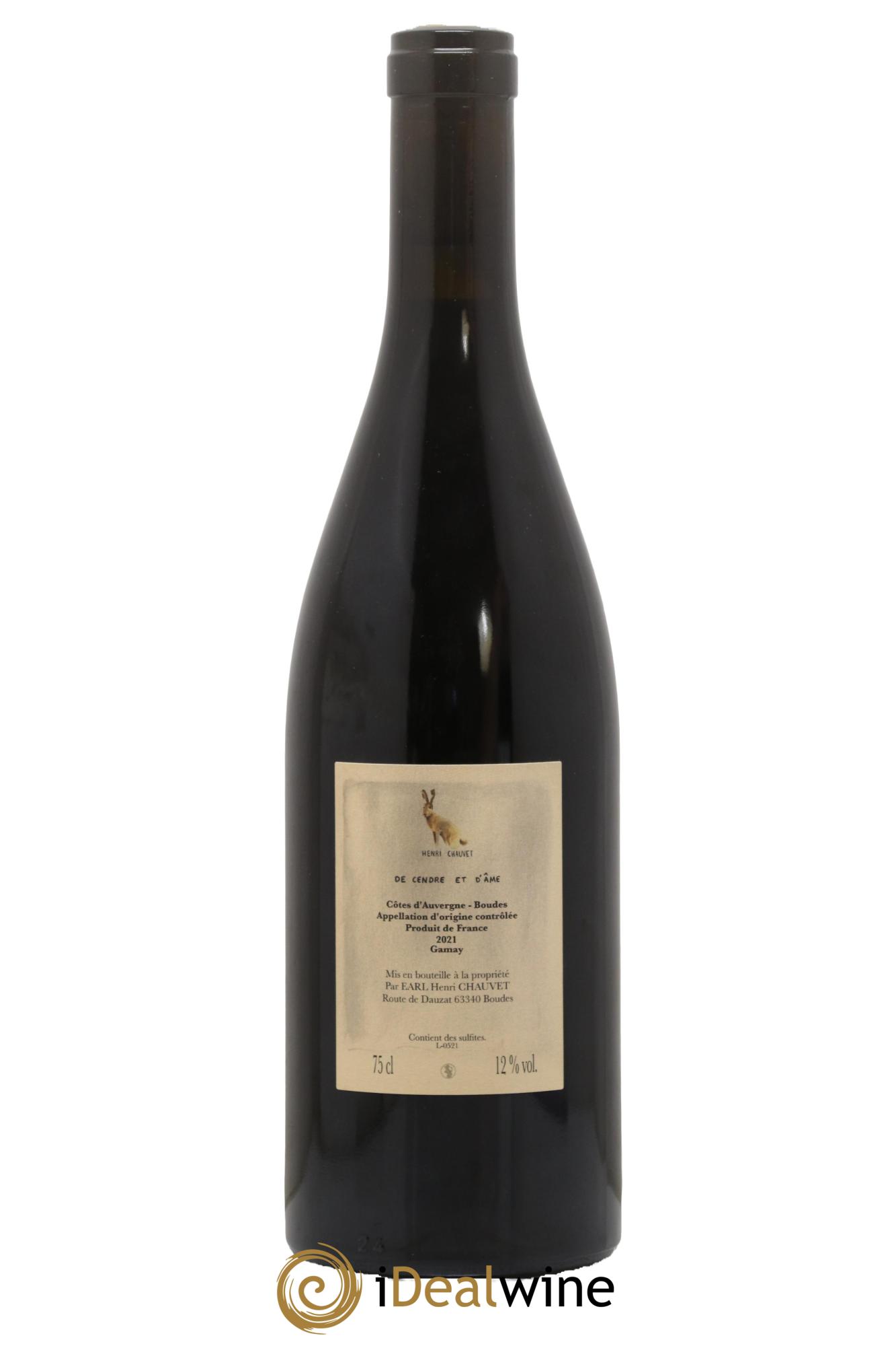 Côtes d'Auvergne AOP De Cendre et d'Ame Henri Chauvet 2021 - Lotto di 1 bottiglia - 1