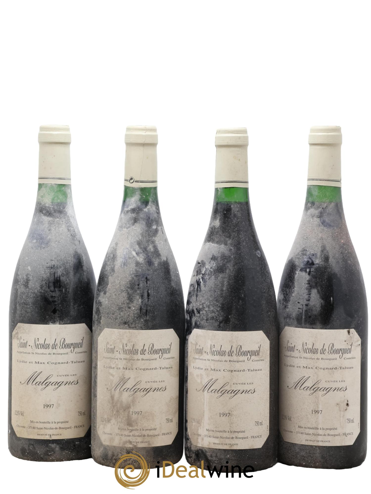 Saint-Nicolas de Bourgueil Cuvée Les Malgagnes Lydie Et Max Cougnard Taluau 1997 - Lot de 4 bouteilles - 0