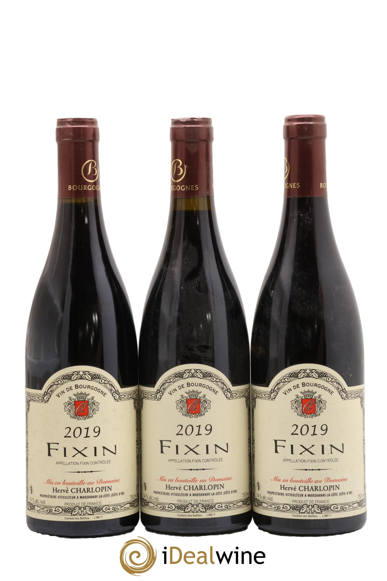 Fixin Hervé Charlopin 2019 - Lot de 3 bouteilles - 0
