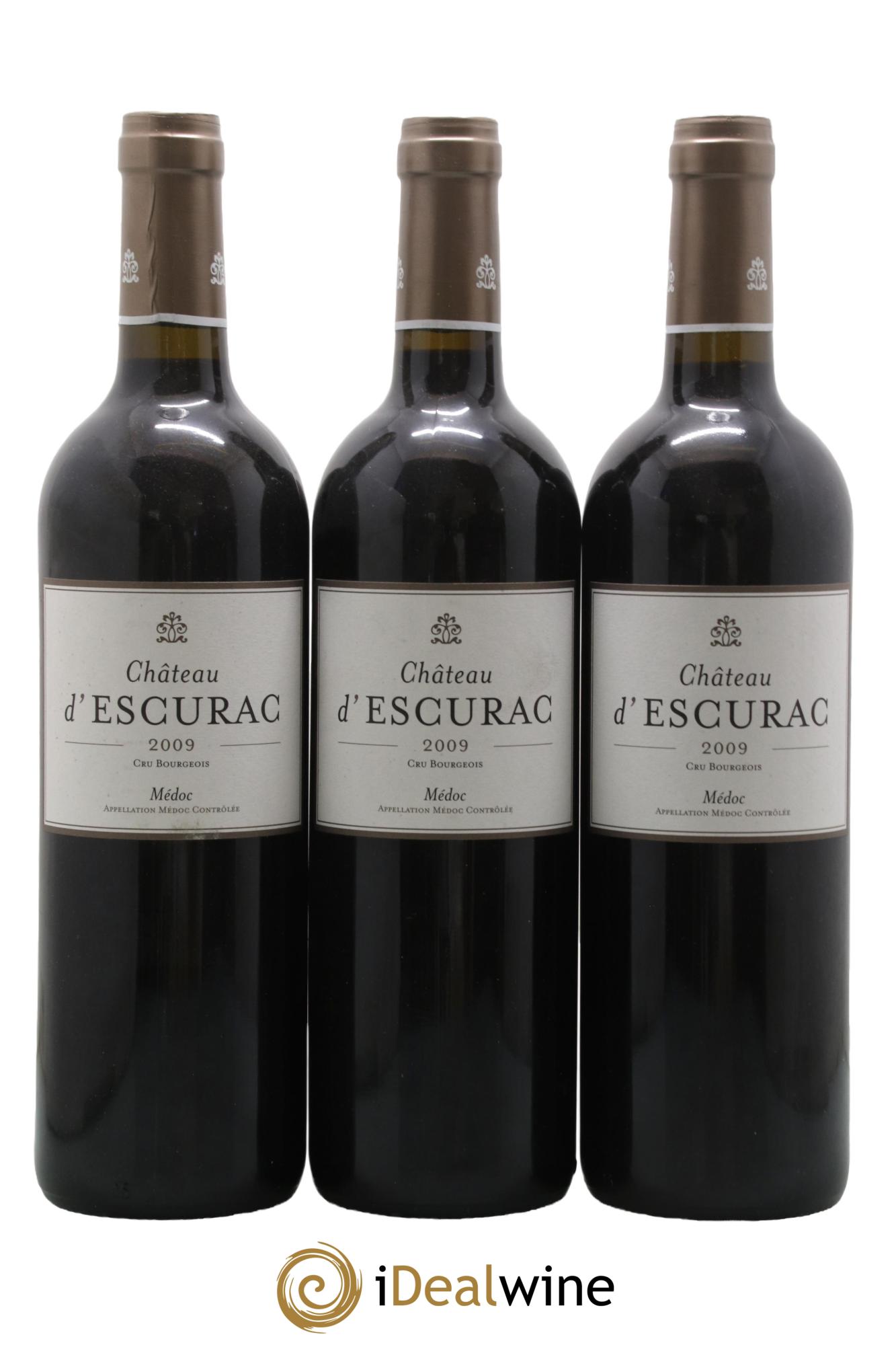 Médoc Château d'Escurac 2009 - Lot of 3 bottles - 0