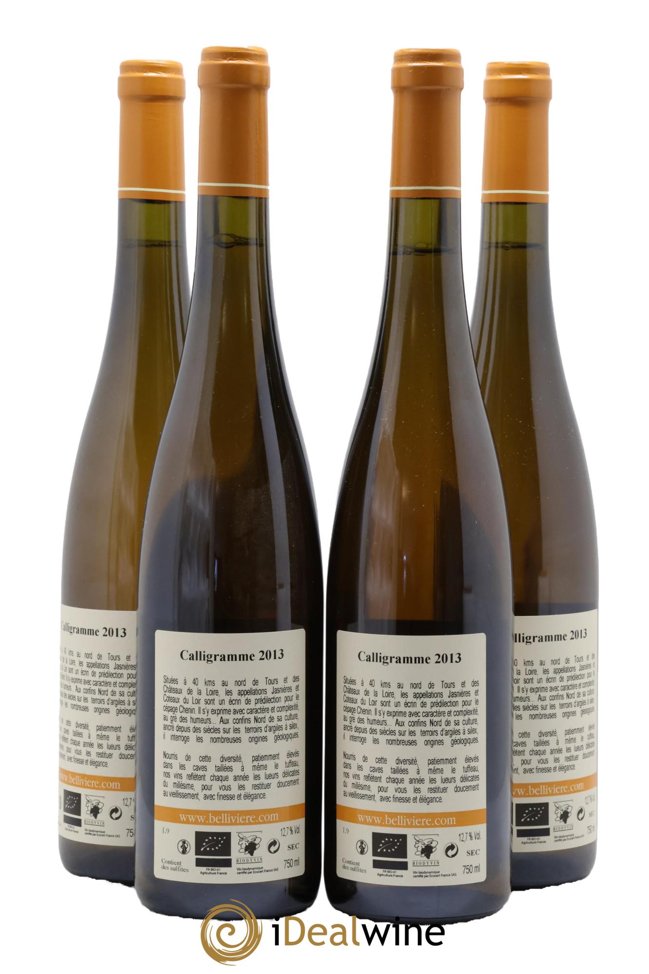 Jasnières Calligramme Domaine de Bellivière 2013 - Lot de 4 bouteilles - 1