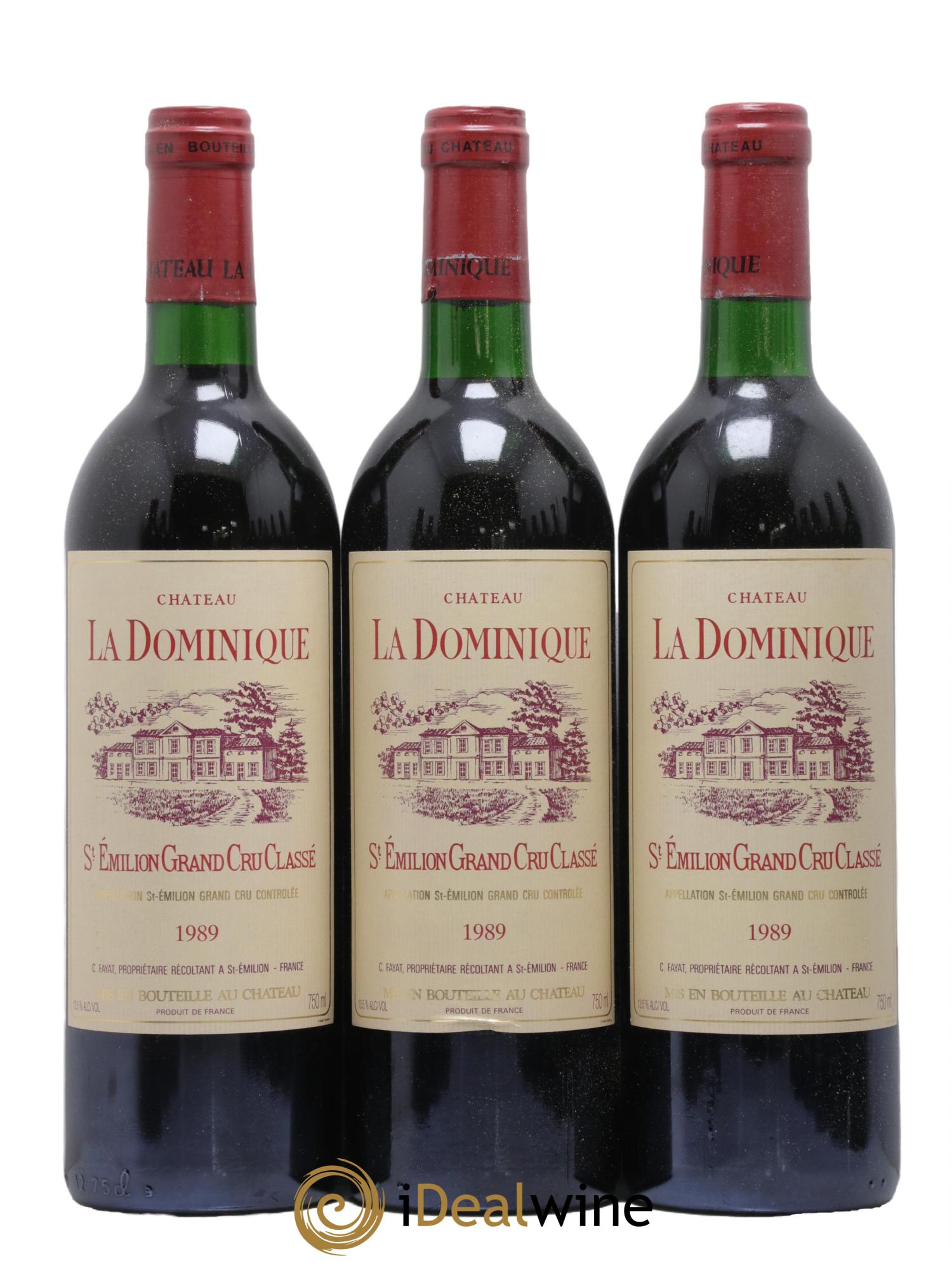 Château la Dominique Grand Cru Classé 1989 - Lot de 12 bouteilles - 1