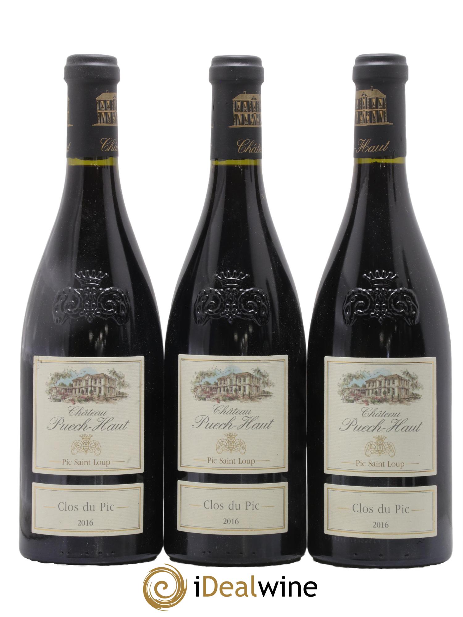 Pic Saint-Loup Château Puech-Haut Clos du Pic Gérard Bru 2016 - Lot of 6 bottles - 1