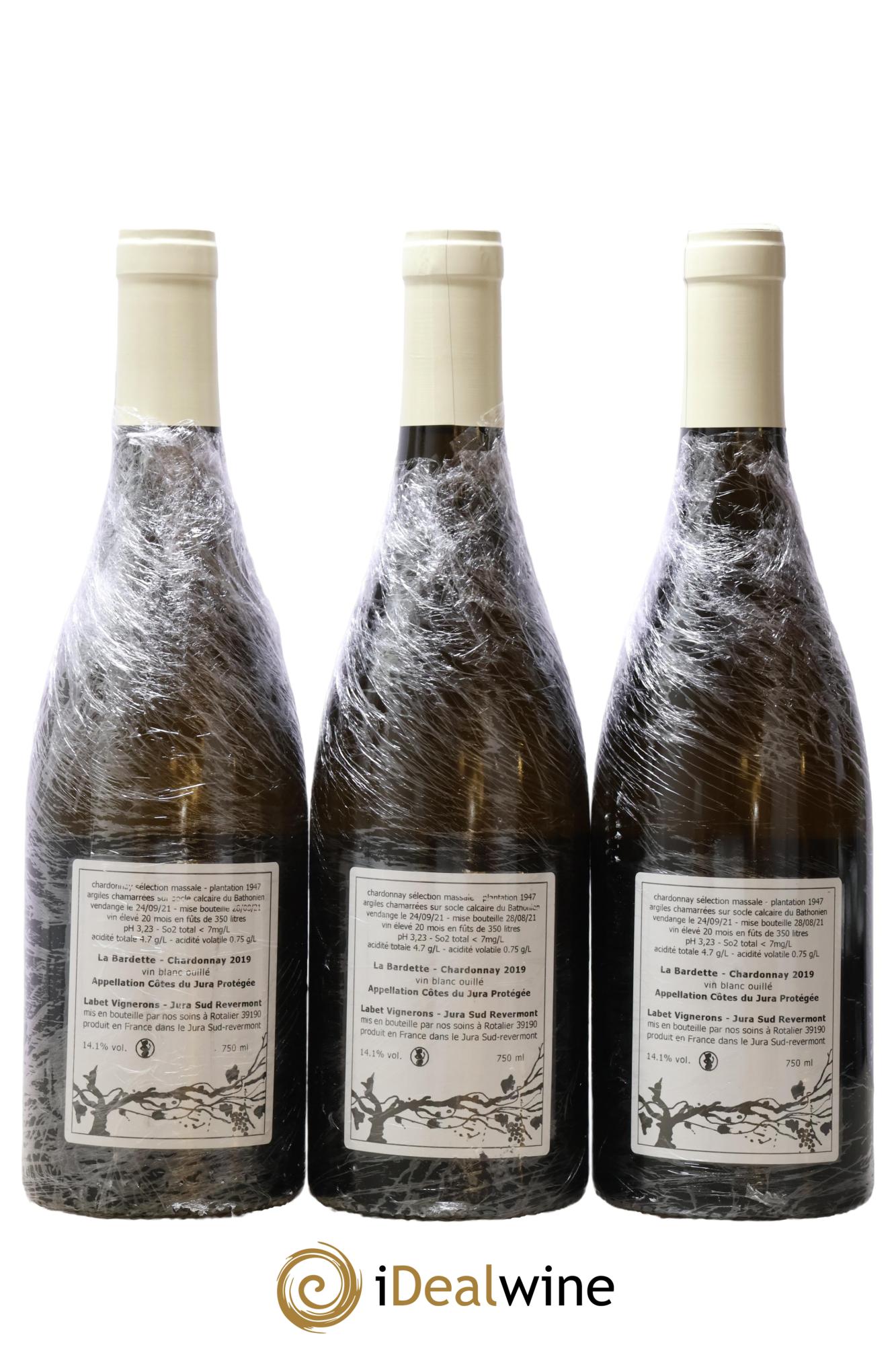 Côtes du Jura Chardonnay La Bardette Romain - Julien  - Charline Labet 2019 - Lot de 3 bouteilles - 1